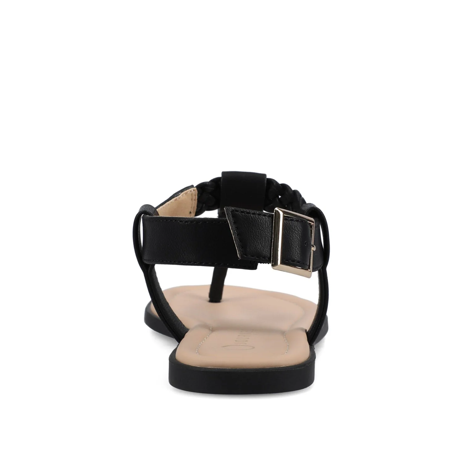 GENEVIVE T-STRAP SANDALS IN VEGAN LEATHER - Black - Image 6