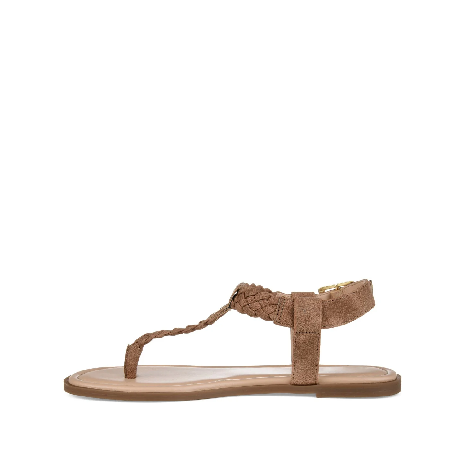 GENEVIVE T-STRAP SANDALS IN VEGAN LEATHER - Brown - Image 3