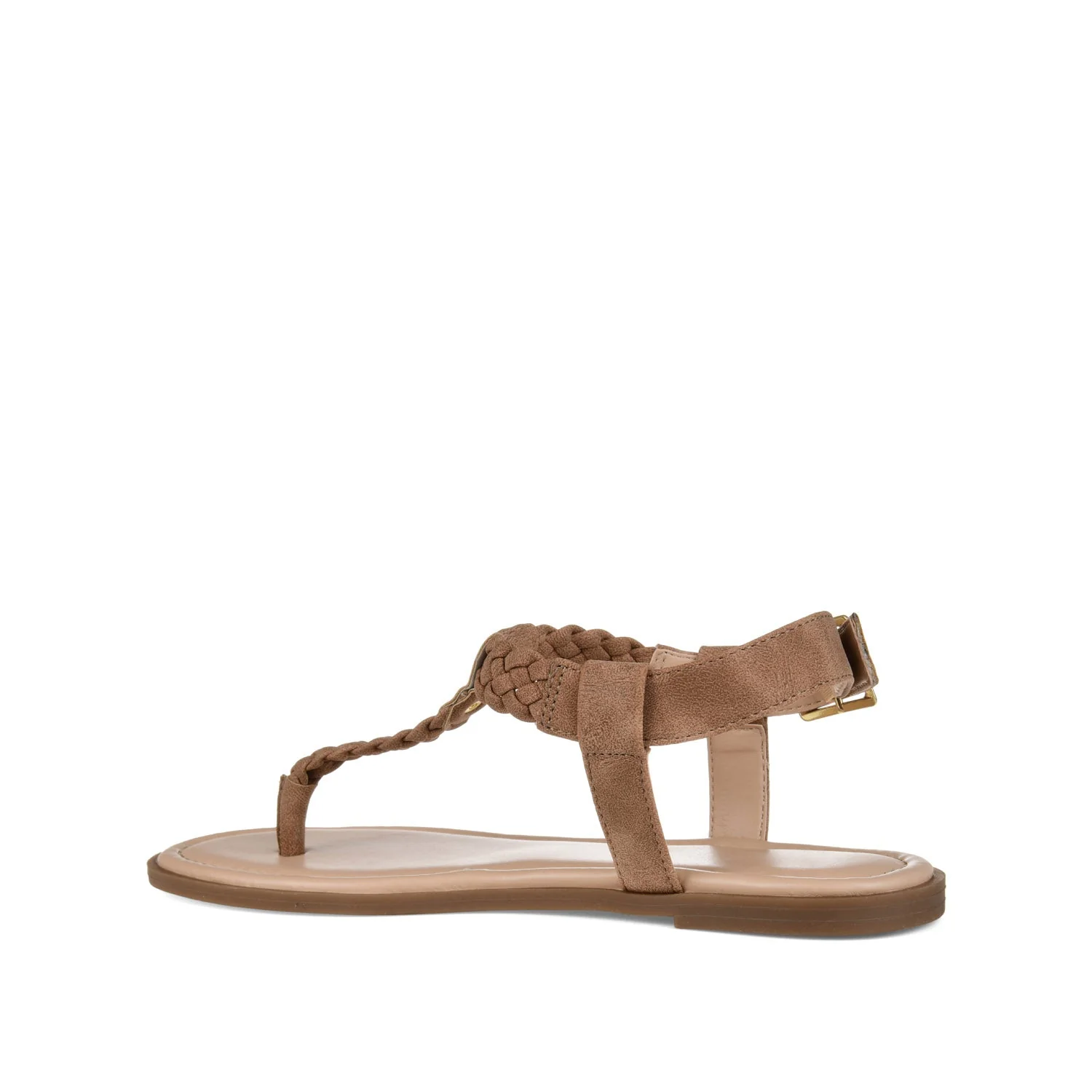 GENEVIVE T-STRAP SANDALS IN VEGAN LEATHER - Brown - Image 4