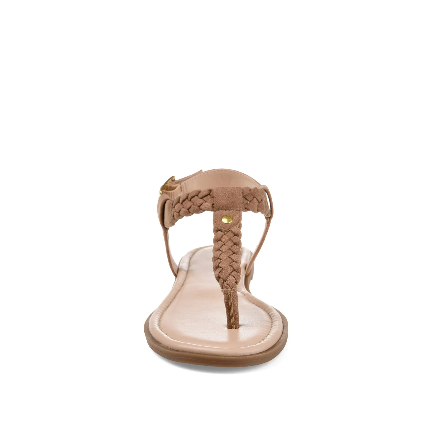 GENEVIVE T-STRAP SANDALS IN VEGAN LEATHER - Brown - Image 5