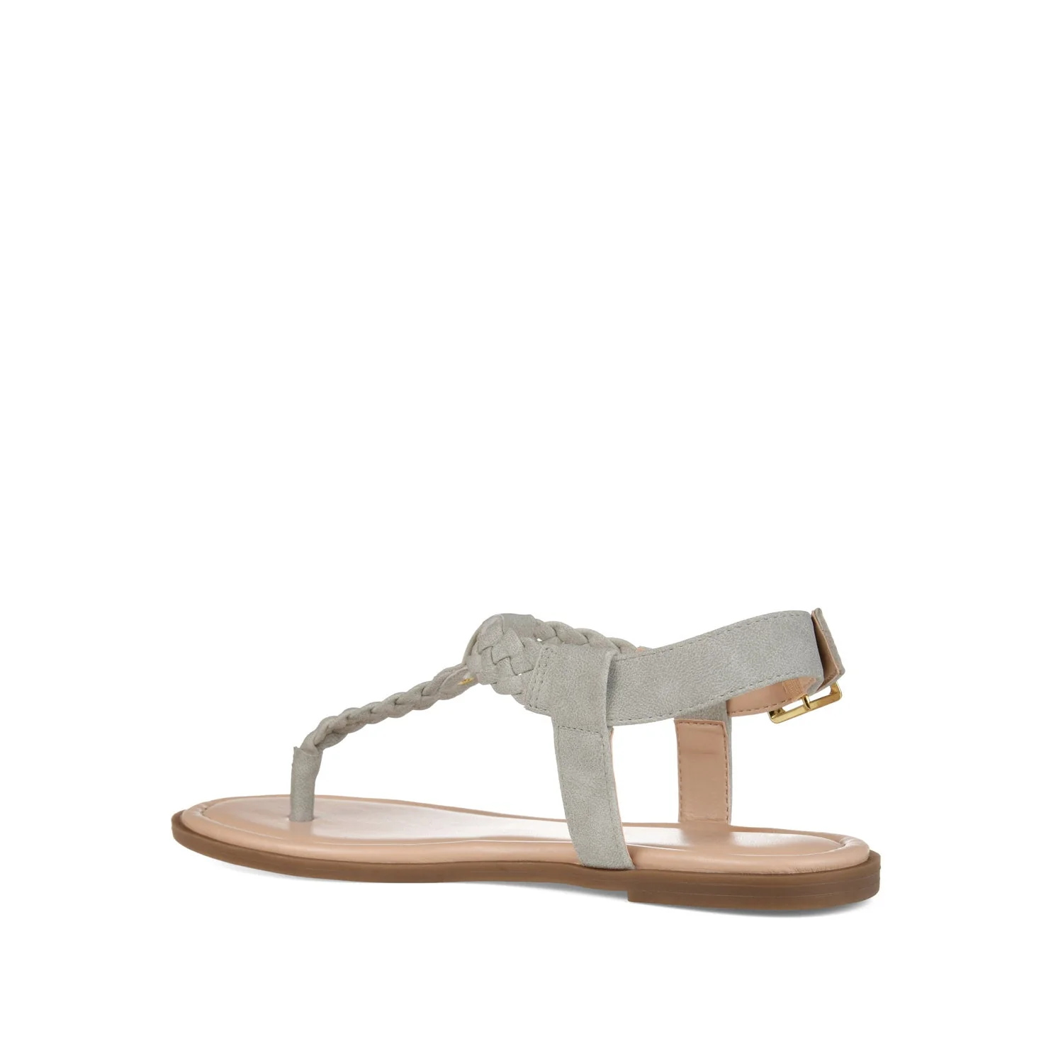 GENEVIVE T-STRAP SANDALS IN VEGAN LEATHER - Grey - Image 4