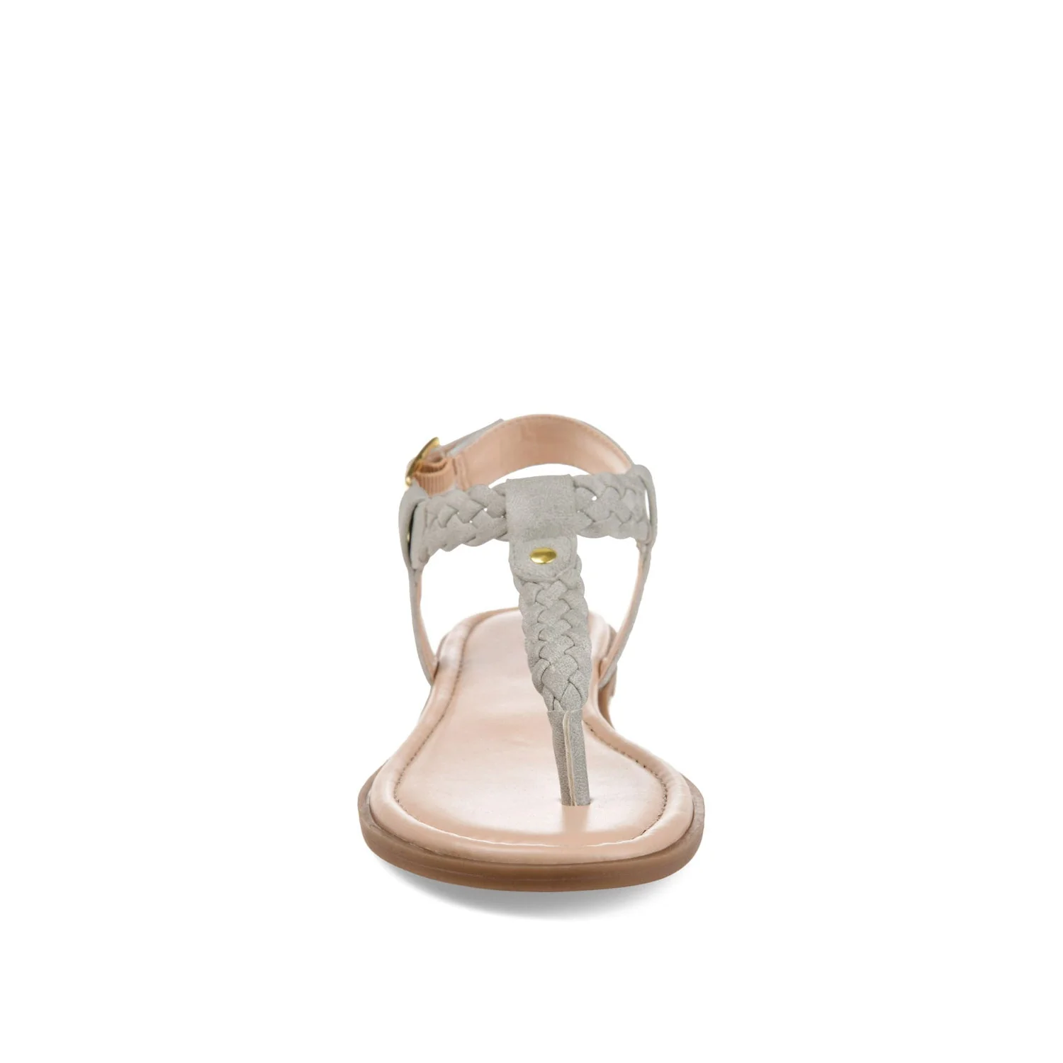 GENEVIVE T-STRAP SANDALS IN VEGAN LEATHER - Grey - Image 5