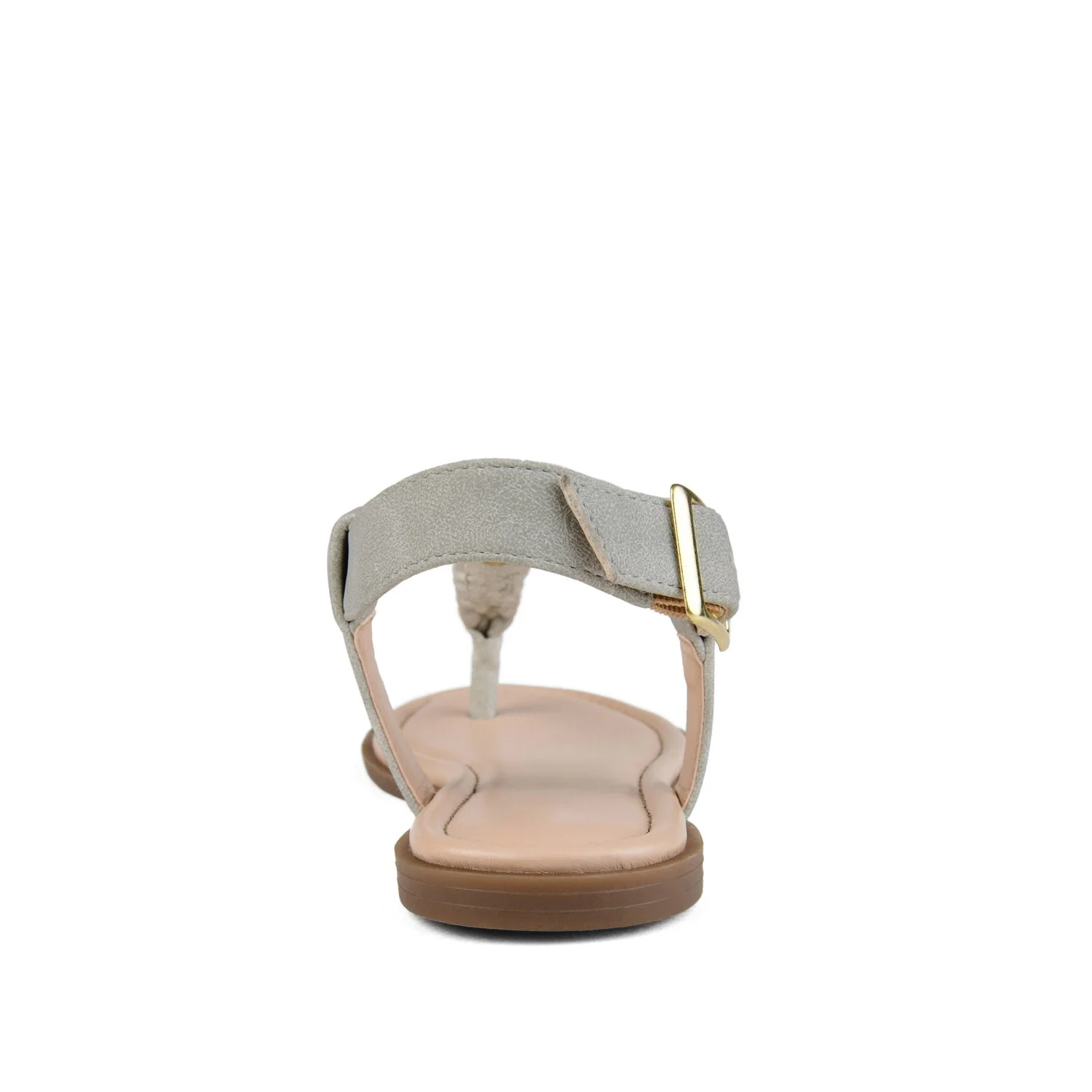 GENEVIVE T-STRAP SANDALS IN VEGAN LEATHER - Grey - Image 7
