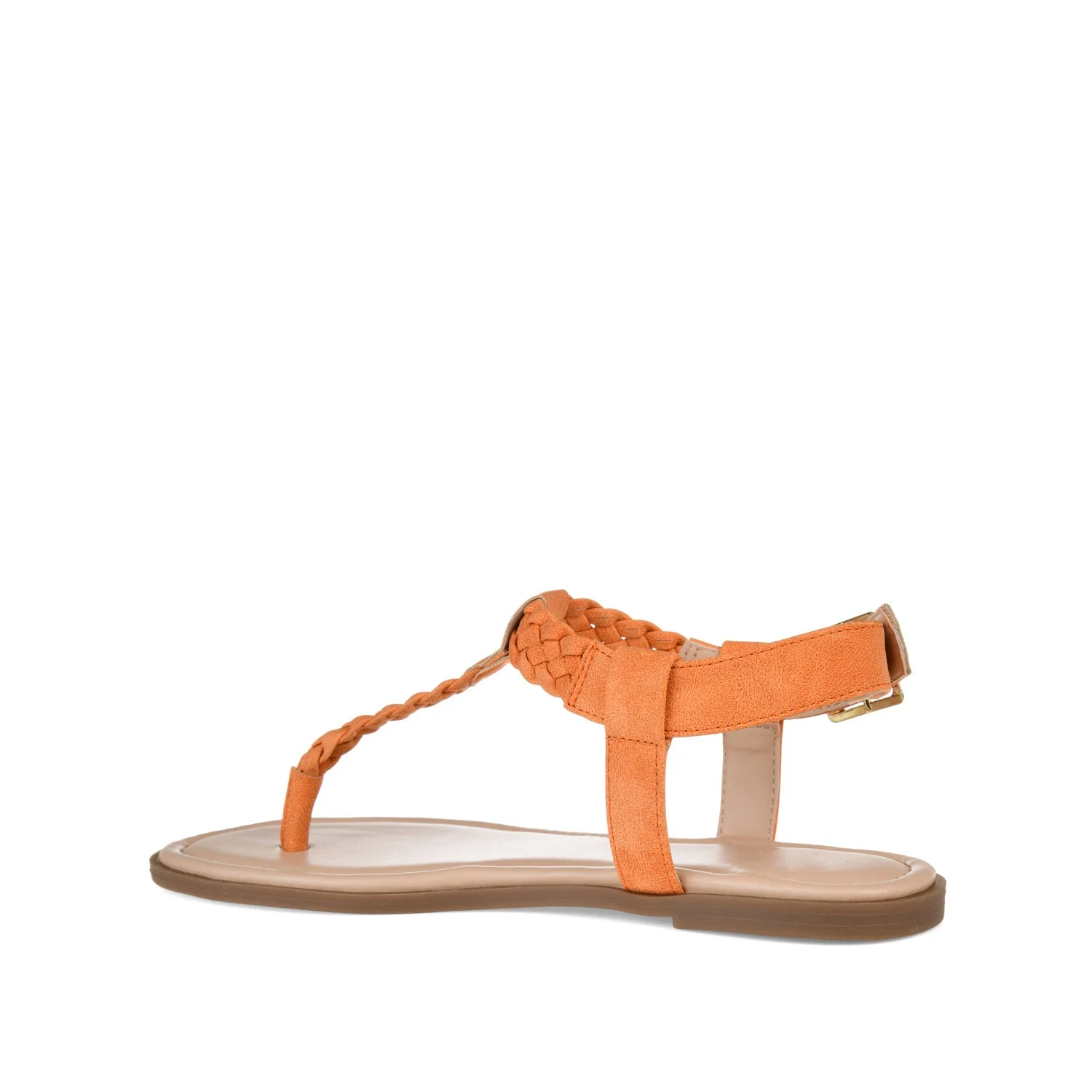 GENEVIVE T-STRAP SANDALS IN VEGAN LEATHER - Orange - Image 4
