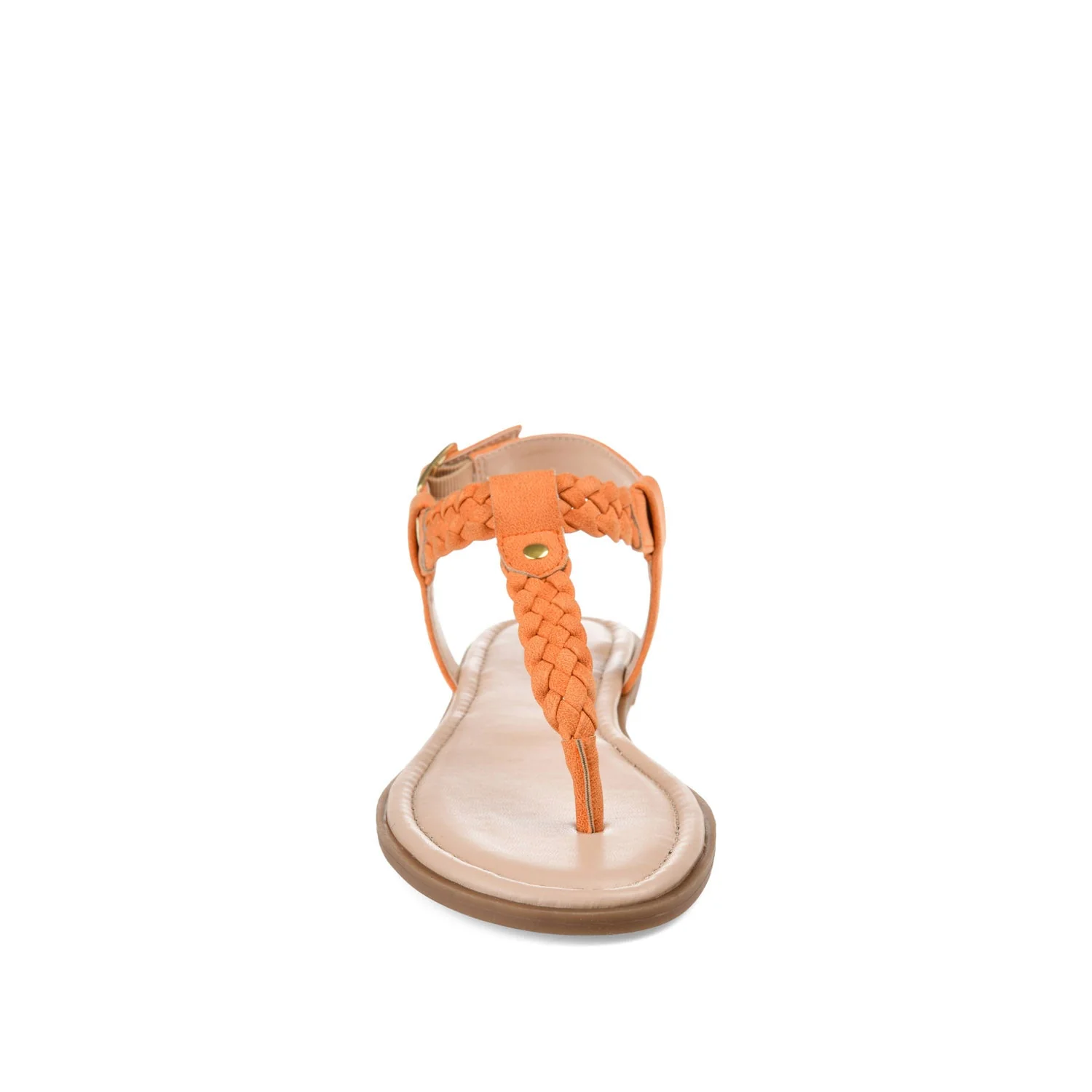 GENEVIVE T-STRAP SANDALS IN VEGAN LEATHER - Orange - Image 5