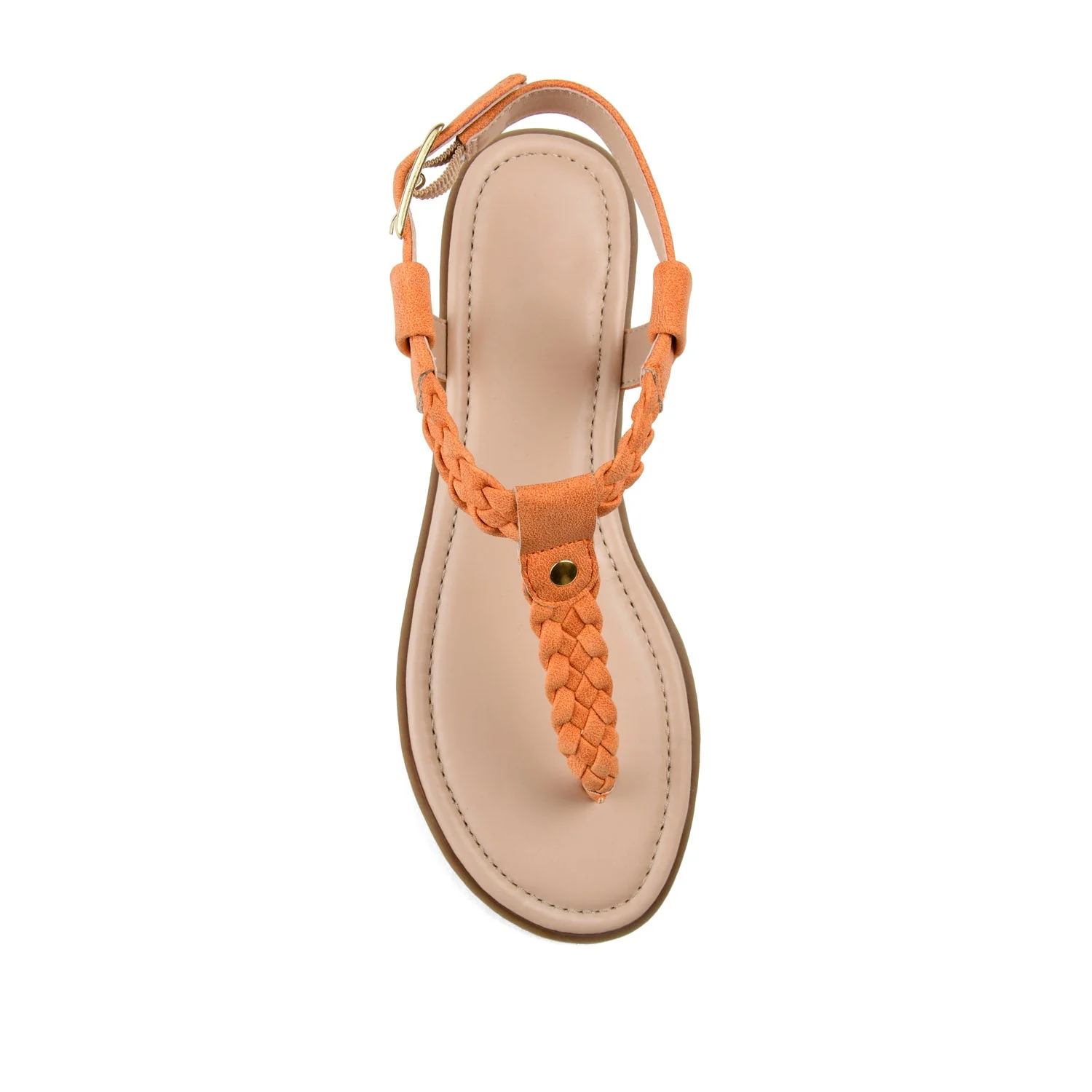 GENEVIVE T-STRAP SANDALS IN VEGAN LEATHER - Orange - Image 6