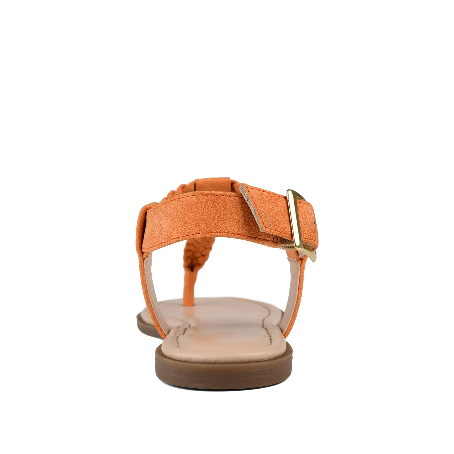 GENEVIVE T-STRAP SANDALS IN VEGAN LEATHER - Orange - Image 7