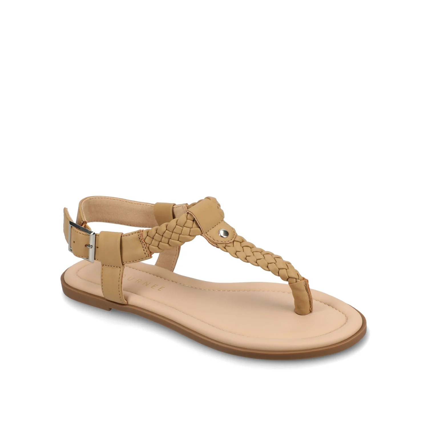 GENEVIVE T-STRAP SANDALS IN VEGAN LEATHER - Tan - Image 2