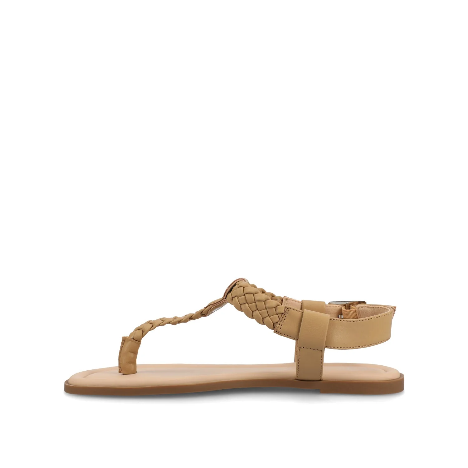 GENEVIVE T-STRAP SANDALS IN VEGAN LEATHER - Tan - Image 3