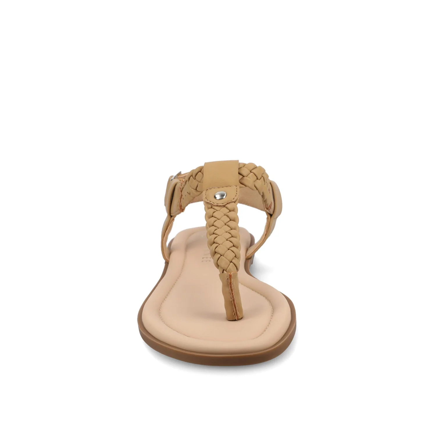 GENEVIVE T-STRAP SANDALS IN VEGAN LEATHER - Tan - Image 5