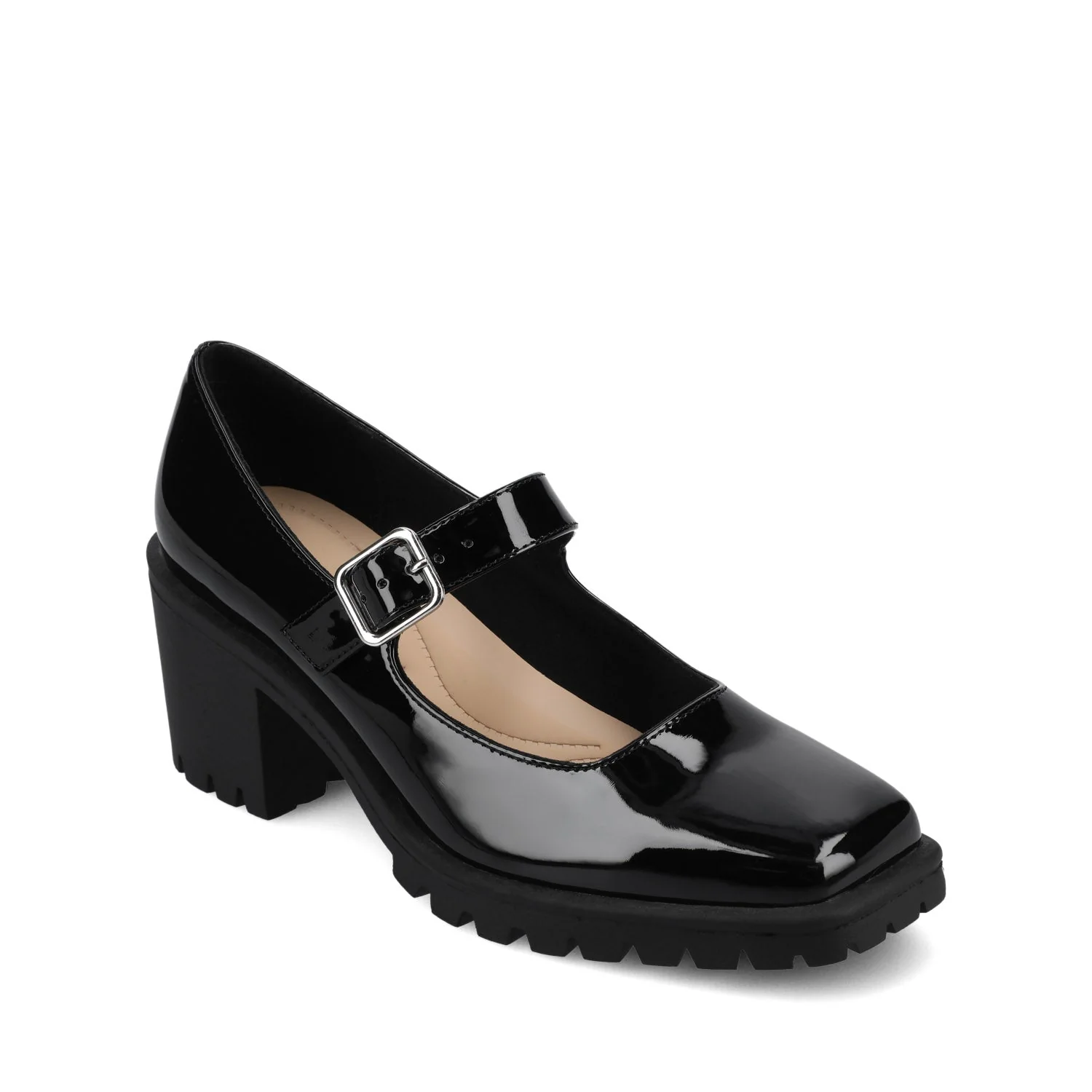 GLADYS MARY JANE HEELS IN VEGAN LEATHER - Black Patent - Image 2