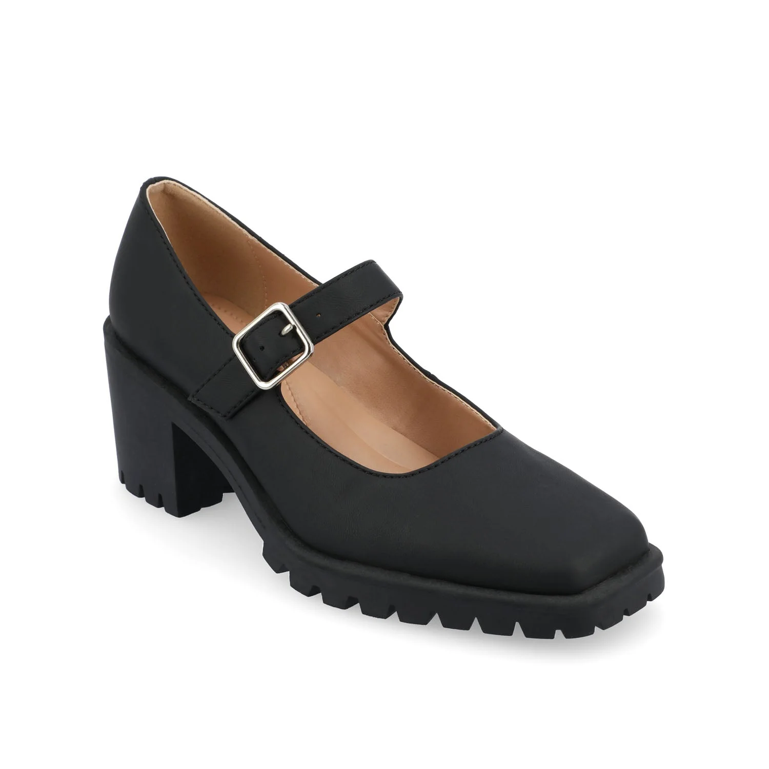 GLADYS MARY JANE HEELS IN VEGAN LEATHER - Black PU - Image 2