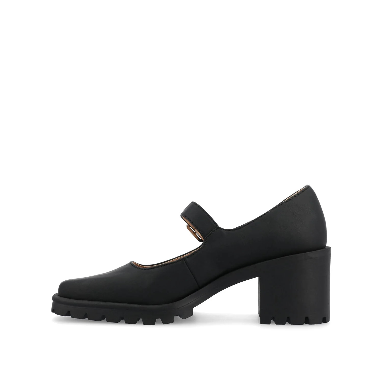 GLADYS MARY JANE HEELS IN VEGAN LEATHER - Black PU - Image 3