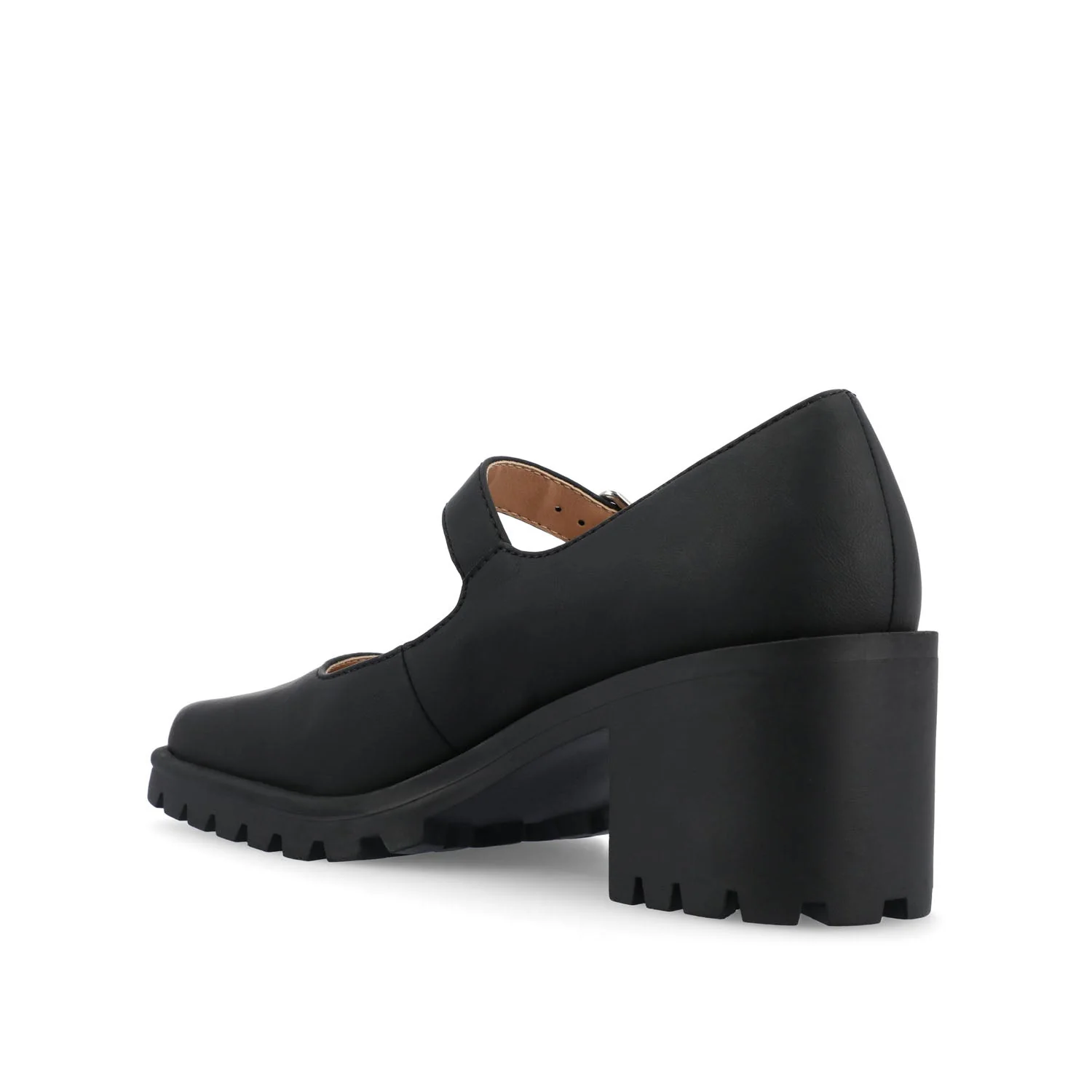 GLADYS MARY JANE HEELS IN VEGAN LEATHER - Black PU - Image 4