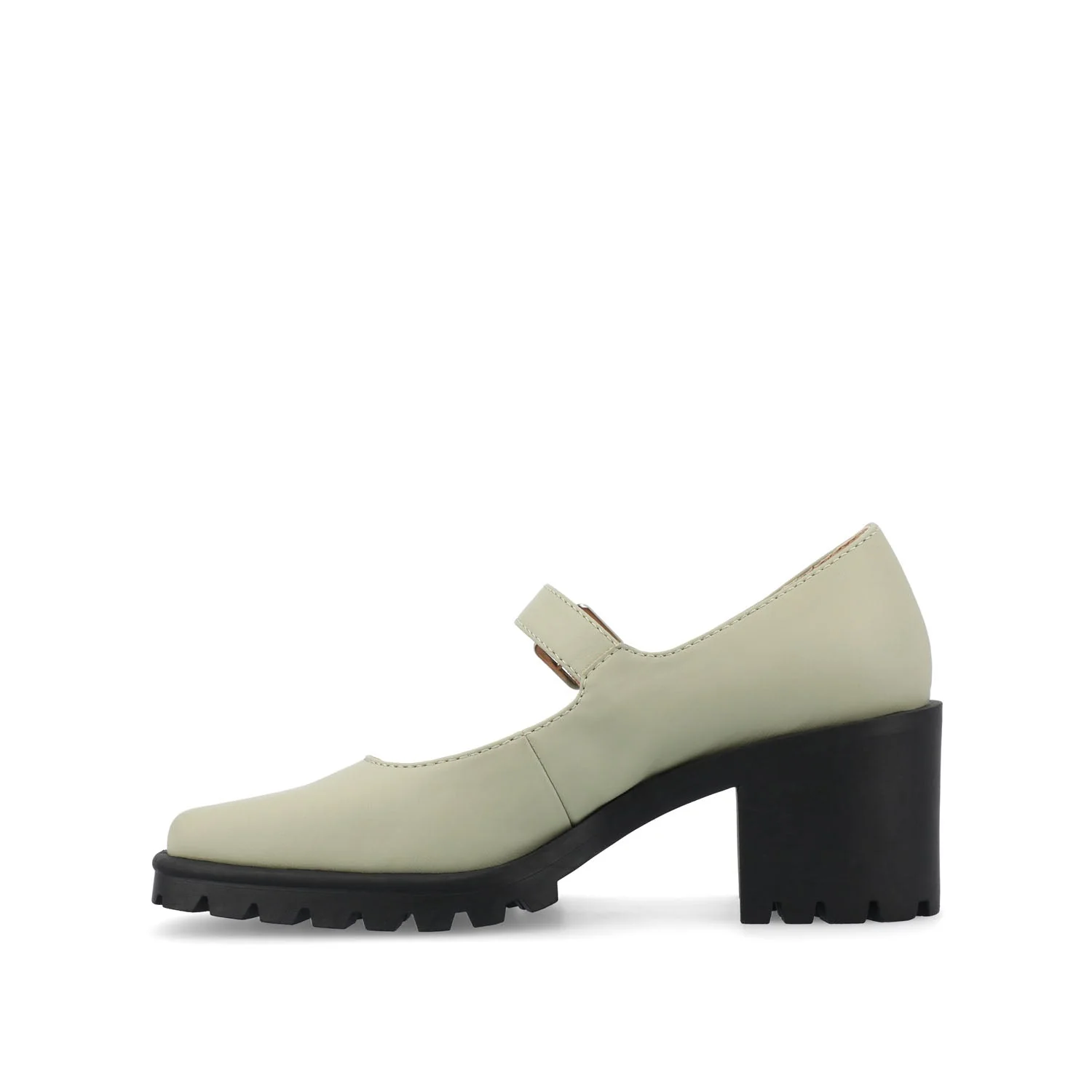 GLADYS MARY JANE HEELS IN VEGAN LEATHER - Green PU - Image 4