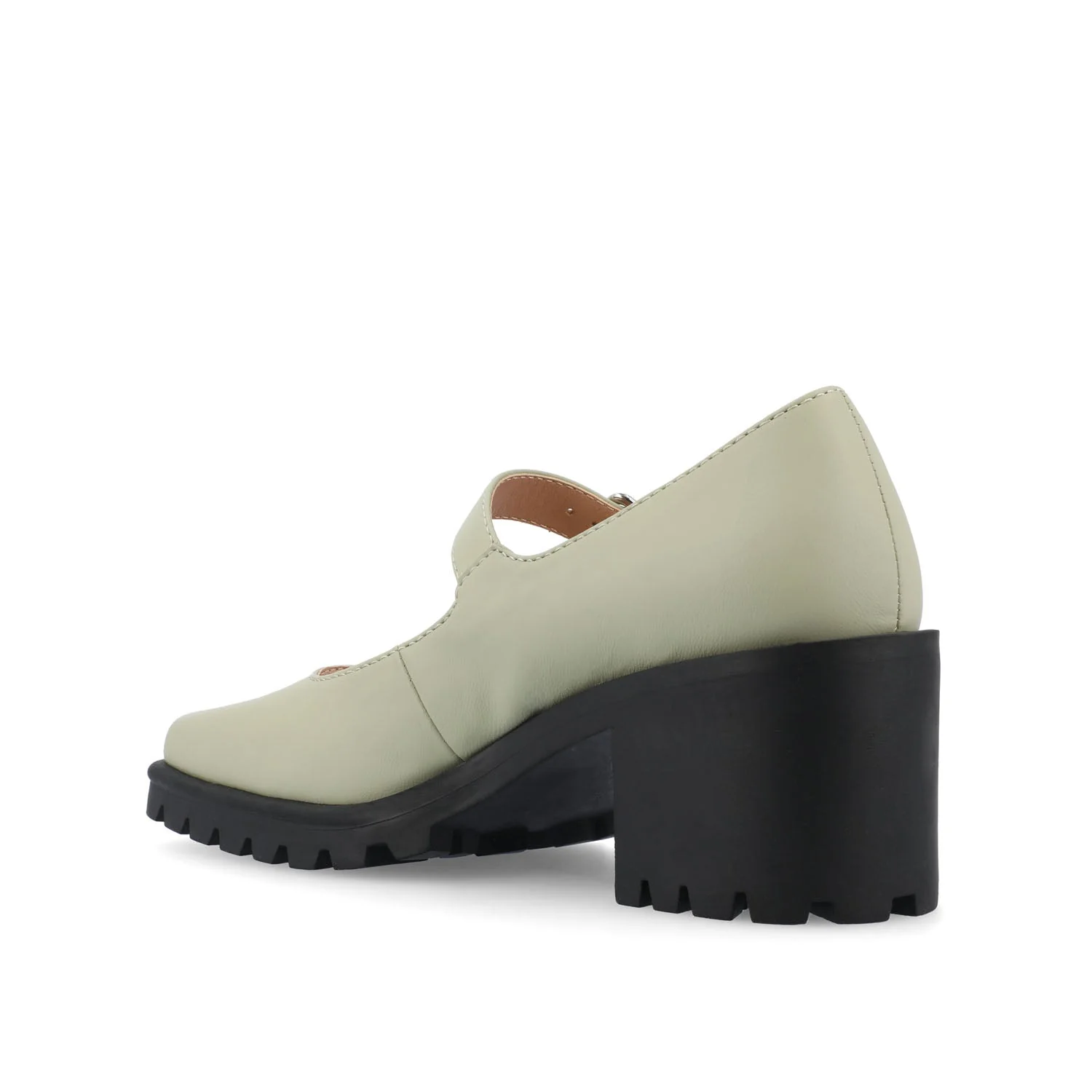 GLADYS MARY JANE HEELS IN VEGAN LEATHER - Green PU - Image 5