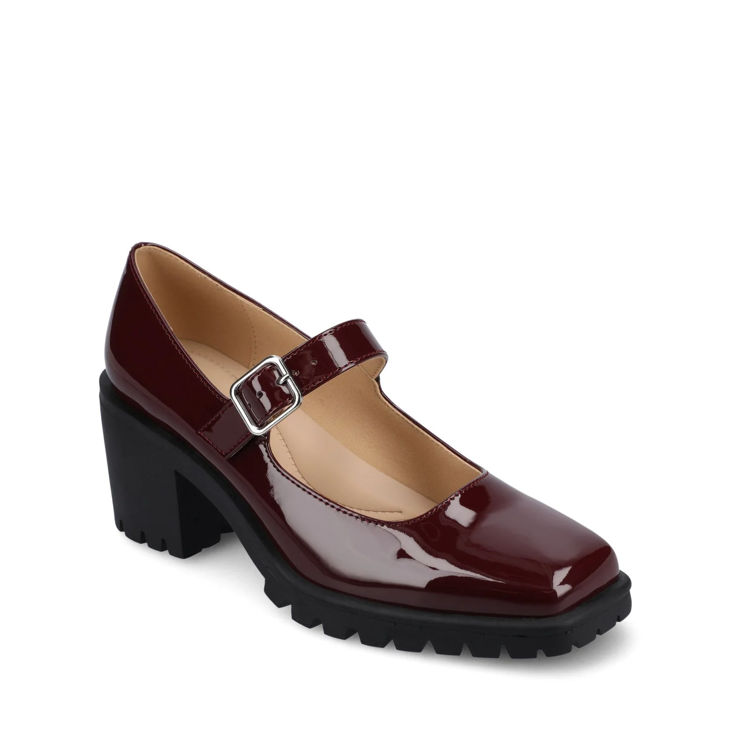 GLADYS MARY JANE HEELS IN VEGAN LEATHER - Oxblood Nubuck - Image 2