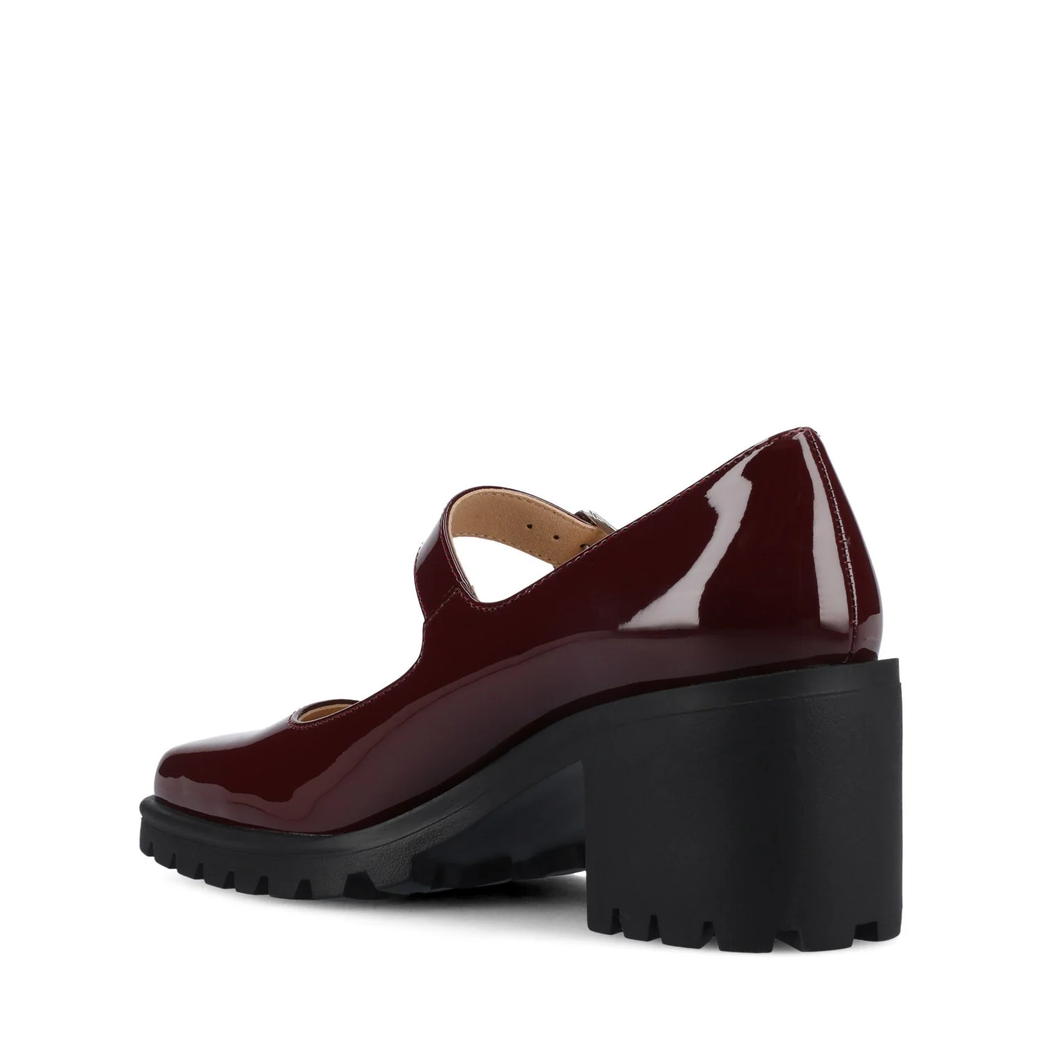 GLADYS MARY JANE HEELS IN VEGAN LEATHER - Oxblood Nubuck - Image 3