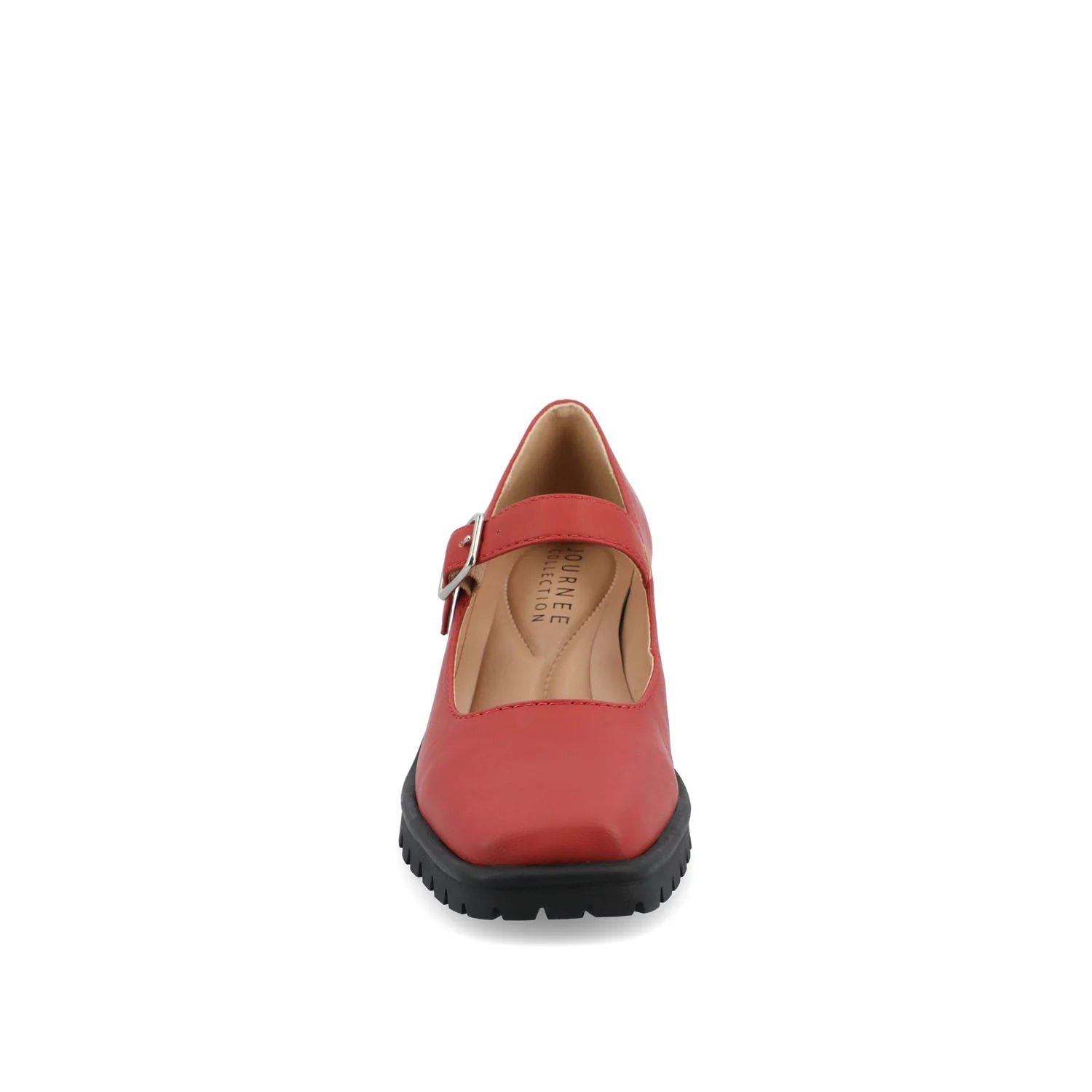 GLADYS MARY JANE HEELS IN VEGAN LEATHER - Red PU - Image 5