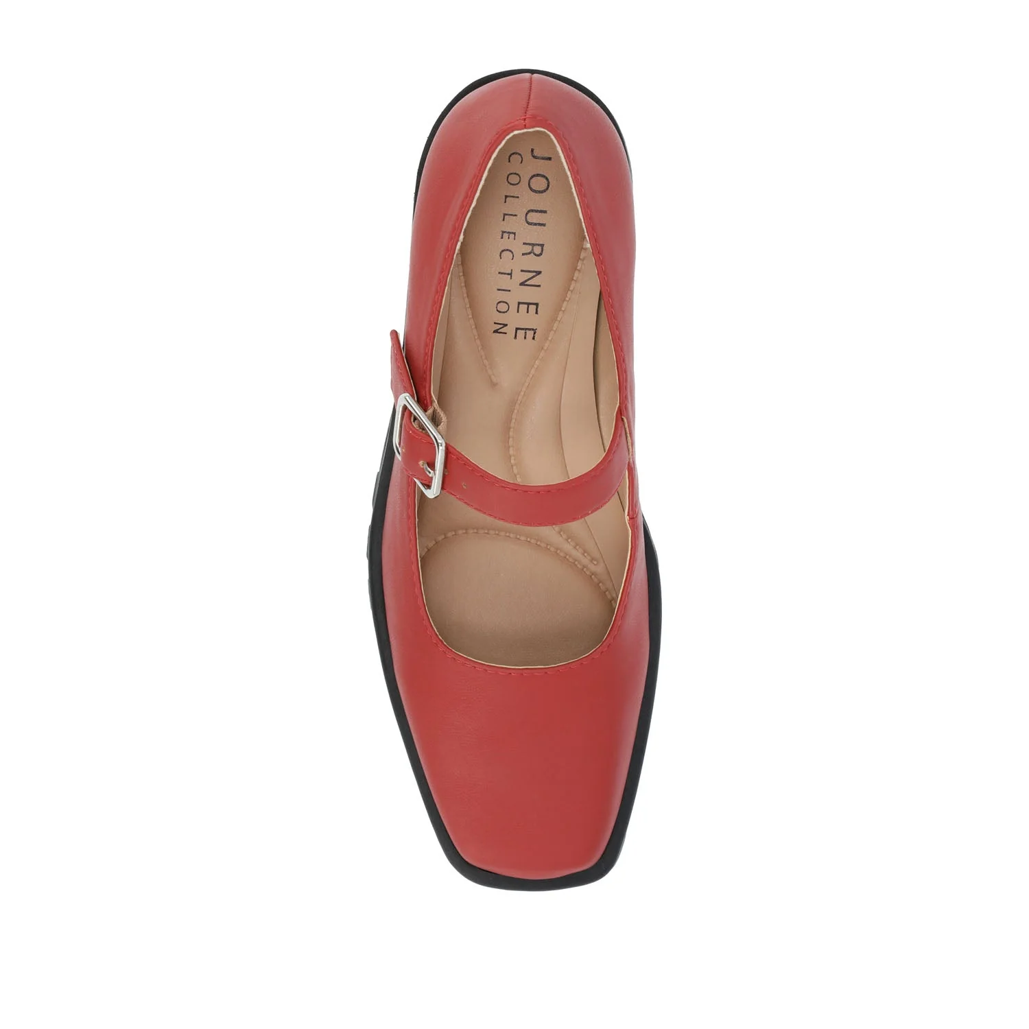 GLADYS MARY JANE HEELS IN VEGAN LEATHER - Red PU - Image 6