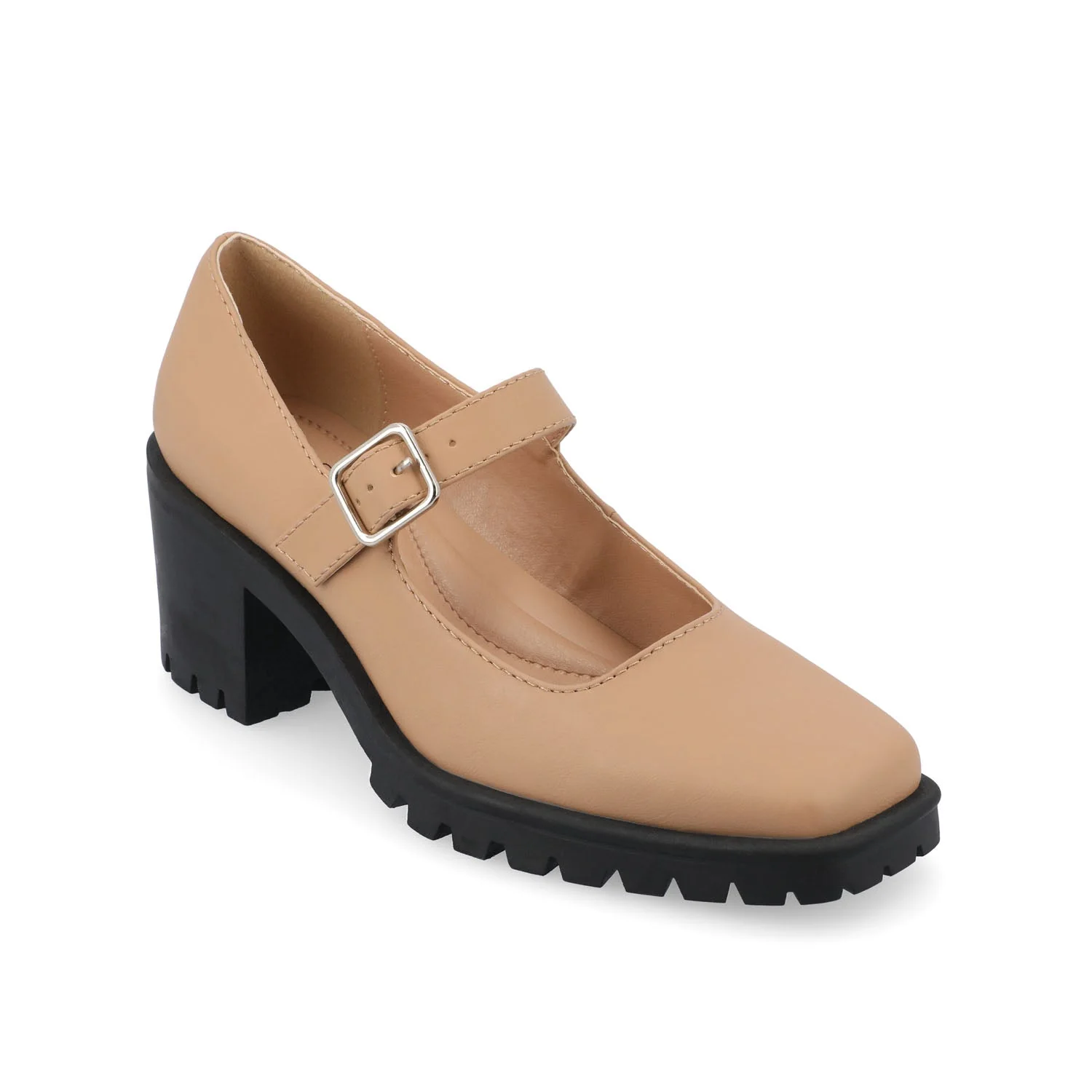 GLADYS MARY JANE HEELS IN VEGAN LEATHER - Tan PU - Image 2