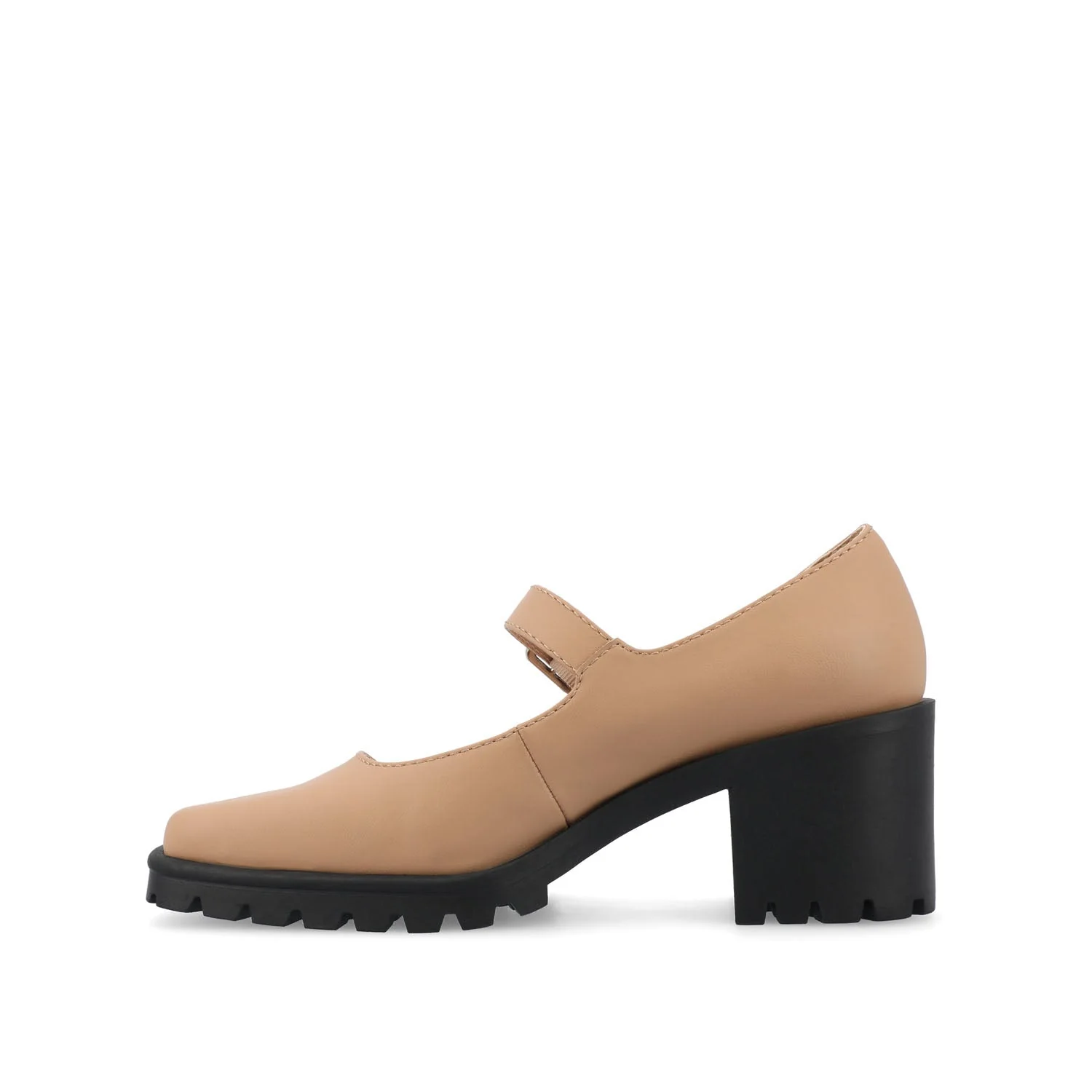 GLADYS MARY JANE HEELS IN VEGAN LEATHER - Tan PU - Image 3