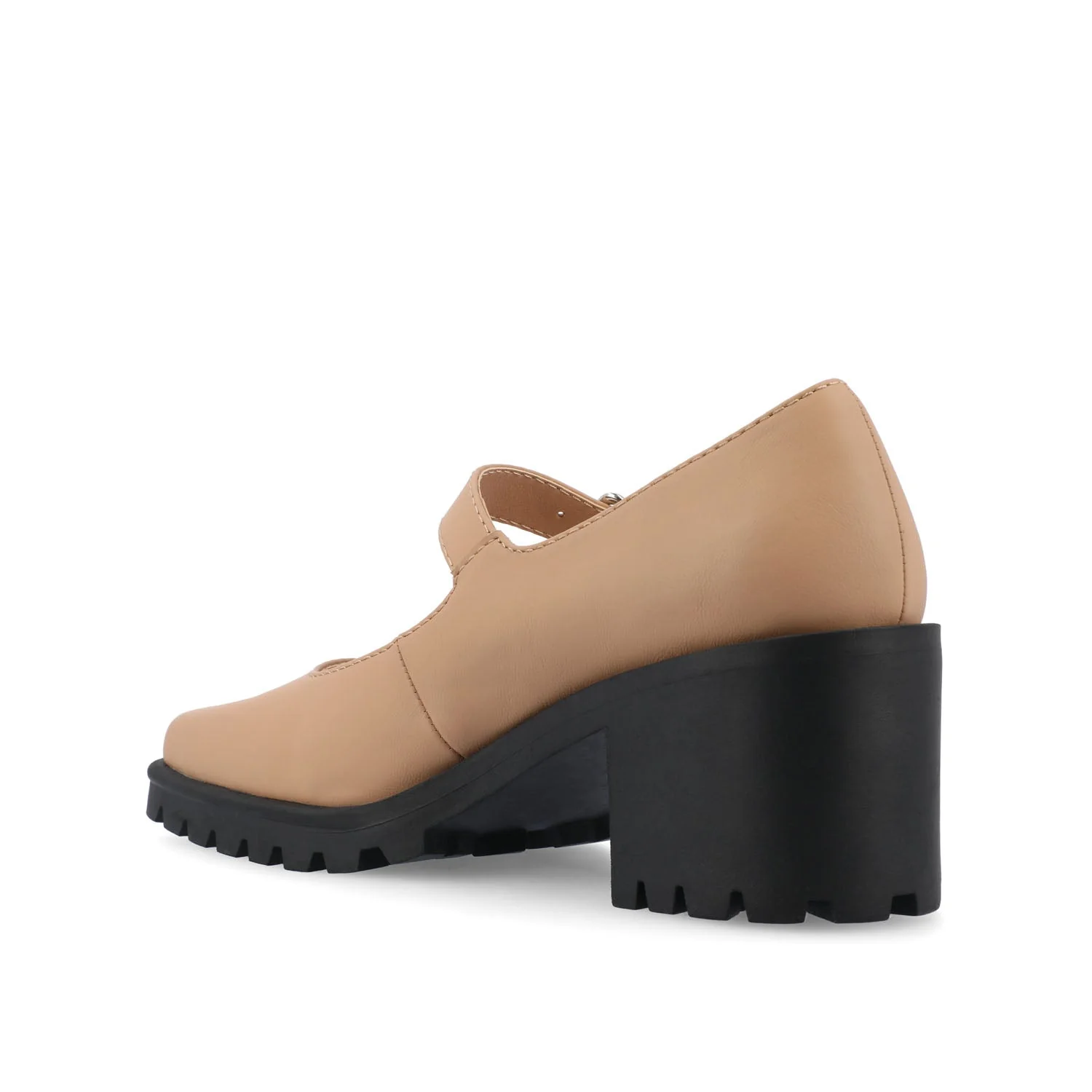GLADYS MARY JANE HEELS IN VEGAN LEATHER - Tan PU - Image 4