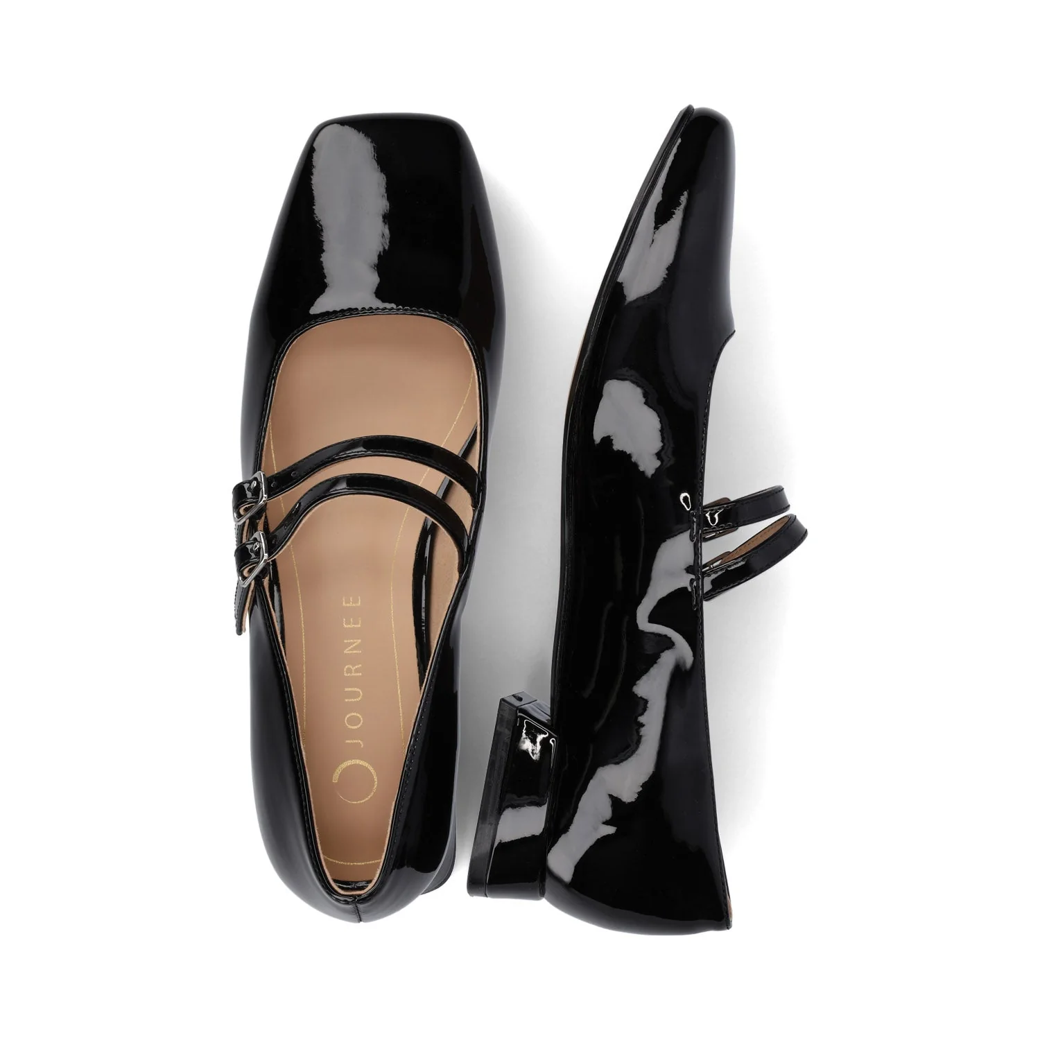 GREDAH MARY JANE FLATS IN VEGAN LEATHER - Black Patent - Image 3