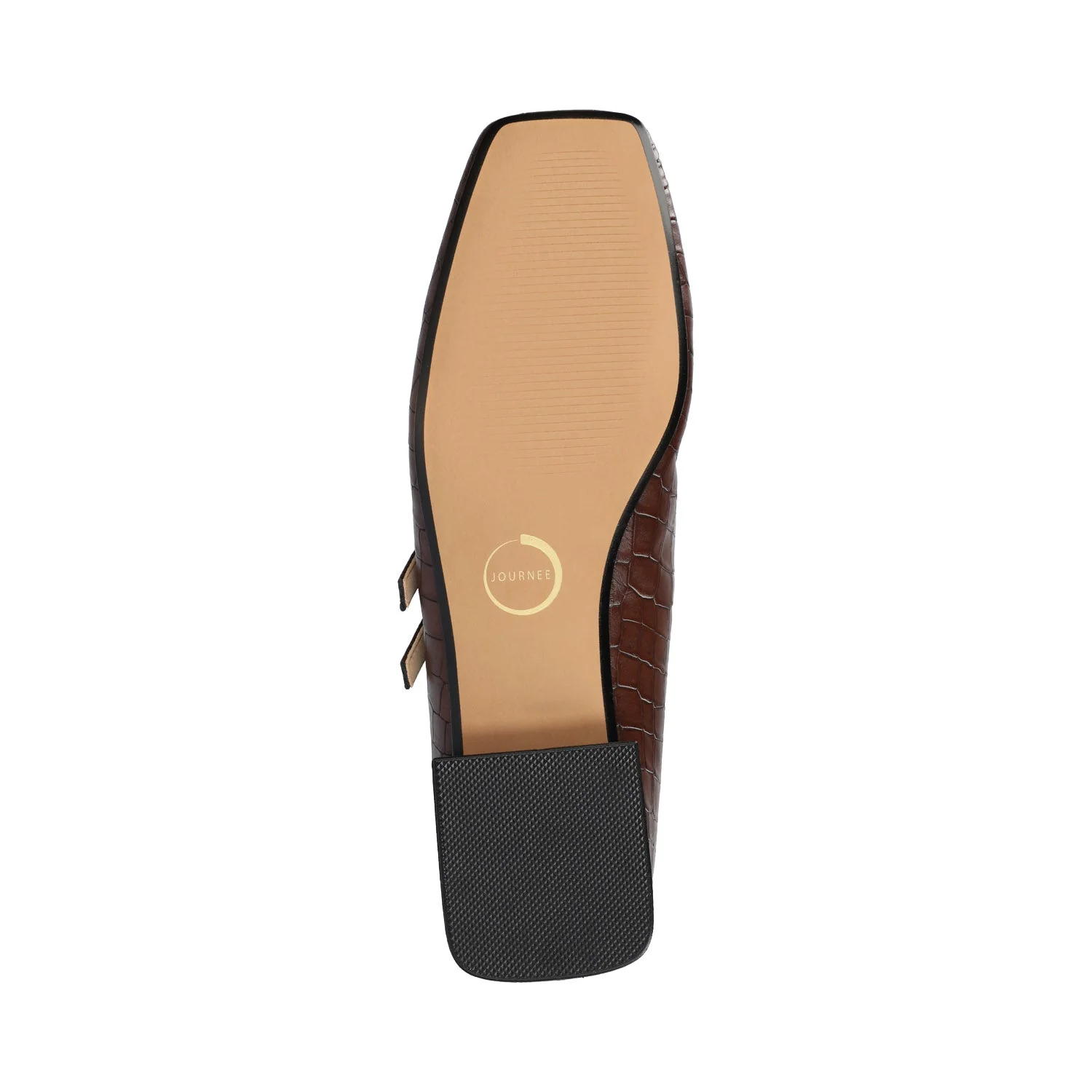 GREDAH MARY JANE FLATS IN VEGAN LEATHER - Brown Croco - Image 5