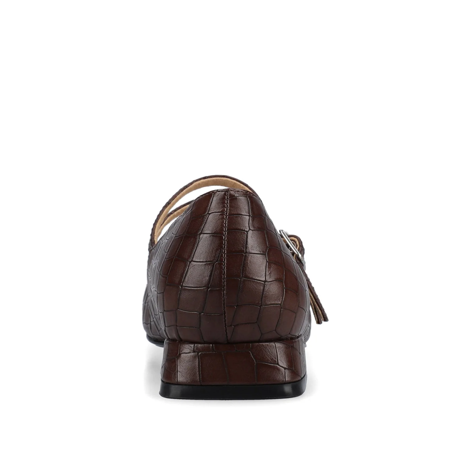 GREDAH MARY JANE DRESS FLATS IN WIDE - Brown Croco - Image 6