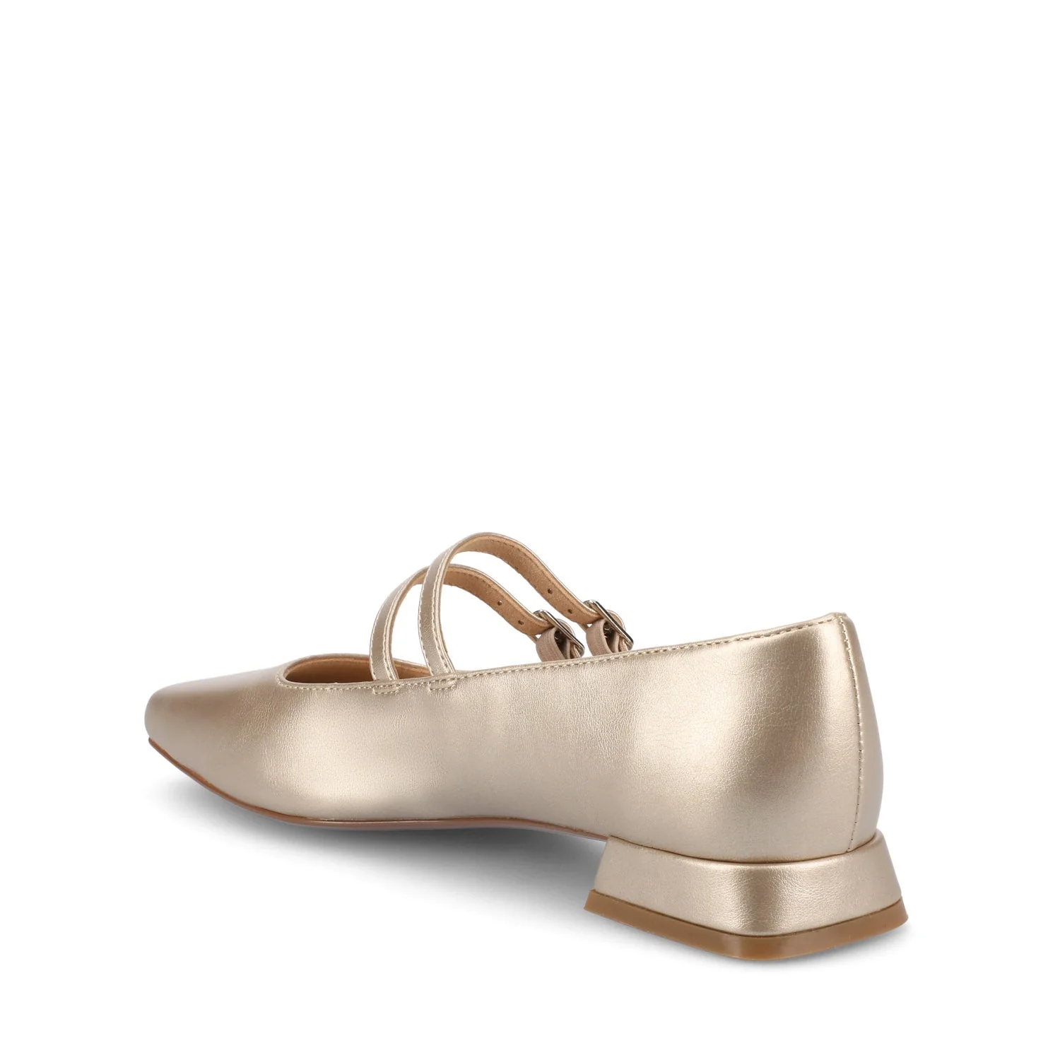 GREDAH MARY JANE DRESS FLATS IN WIDE - Champagne PU - Image 4