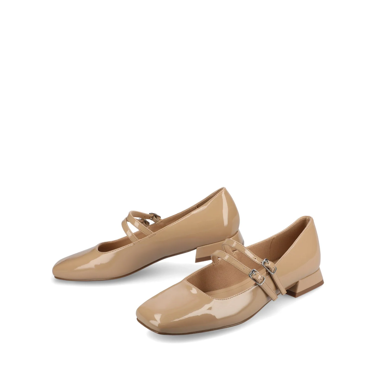 GREDAH MARY JANE DRESS FLATS IN WIDE - Nude Patent - Image 2