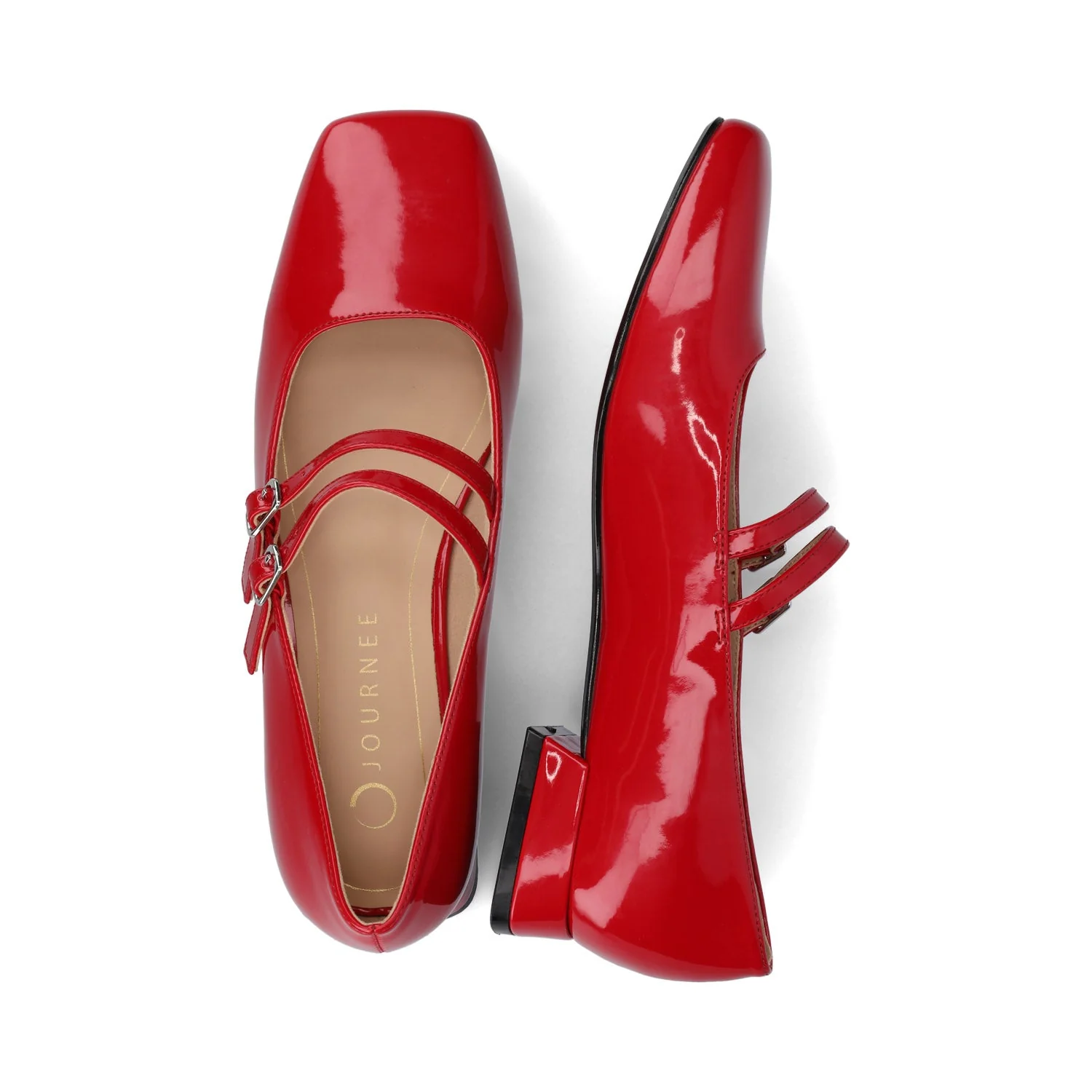 GREDAH MARY JANE DRESS FLATS IN WIDE - Red Patent - Image 4