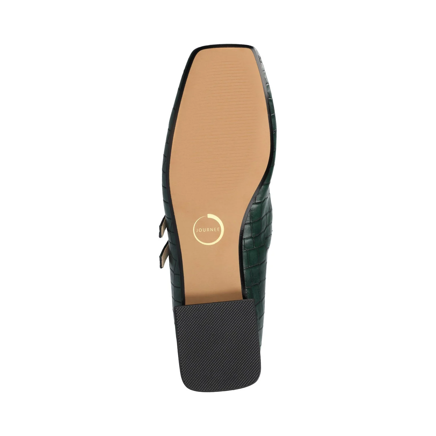 GREDAH MARY JANE FLATS IN VEGAN LEATHER - Green Croco - Image 5