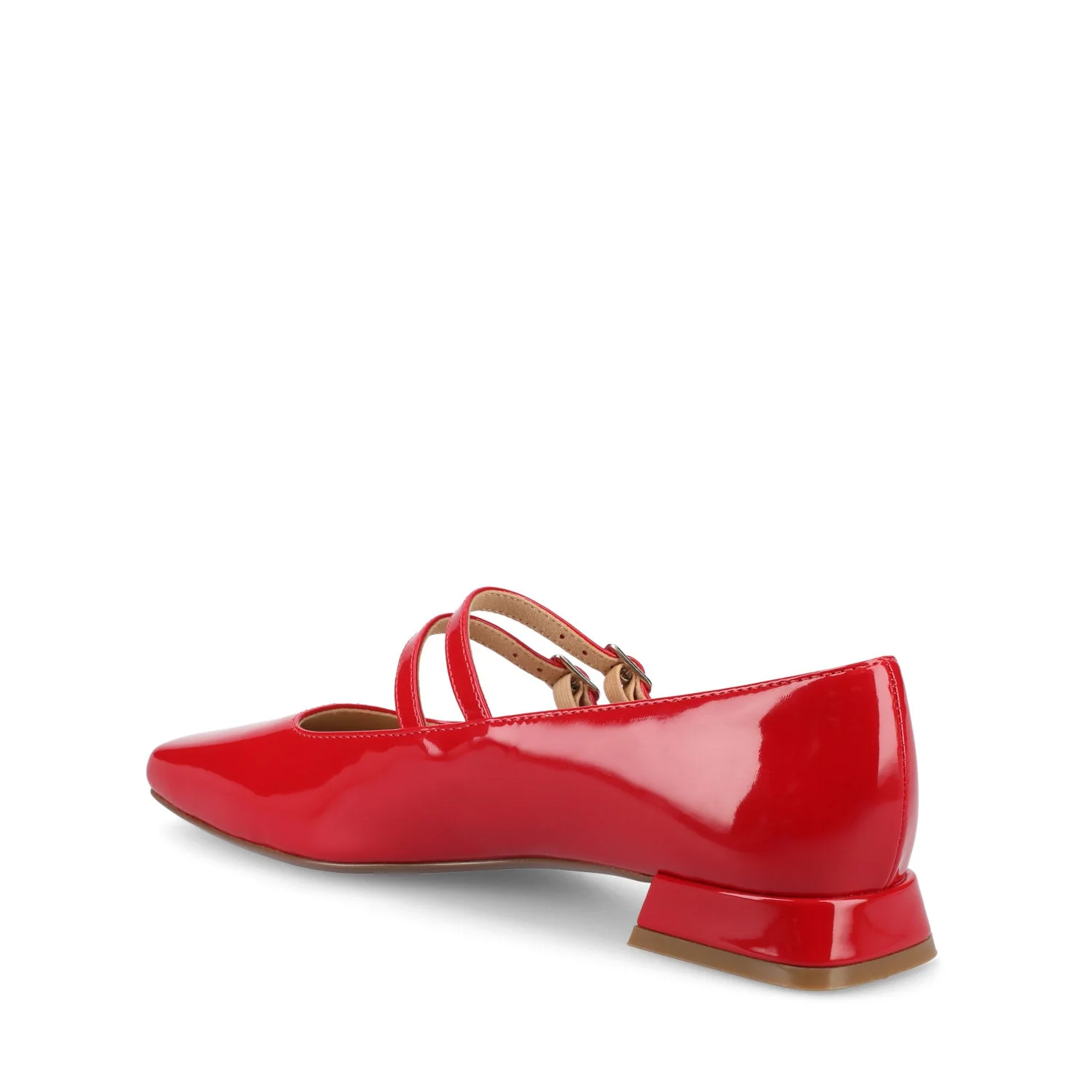 GREDAH MARY JANE FLATS IN VEGAN LEATHER - Red Patent - Image 5