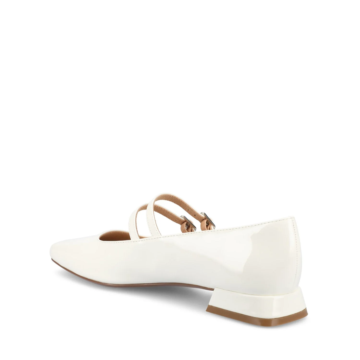 GREDAH MARY JANE FLATS IN VEGAN LEATHER - White Patent - Image 4