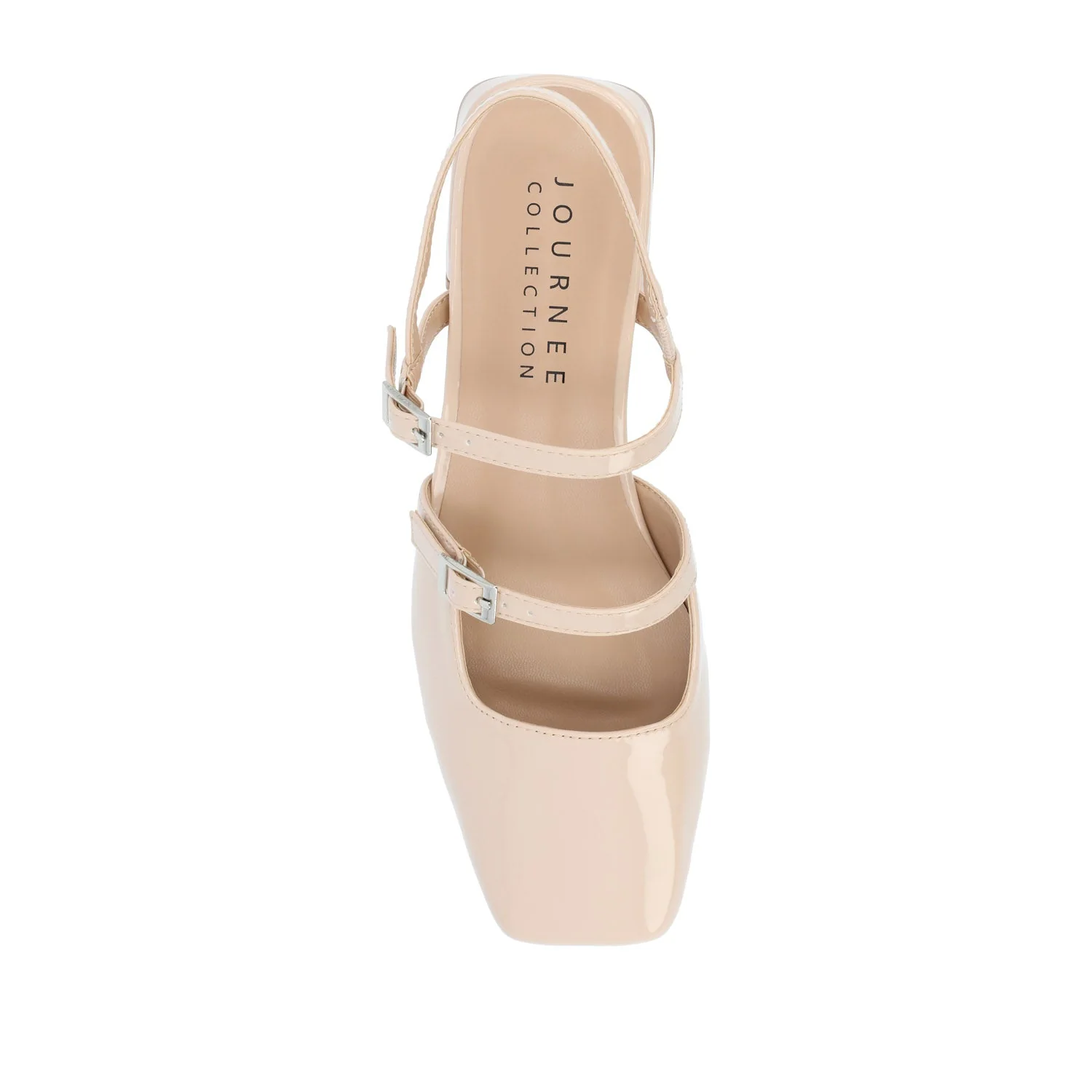 GRETCHENN HEELED FLATS IN PATENT - Beige - Image 6