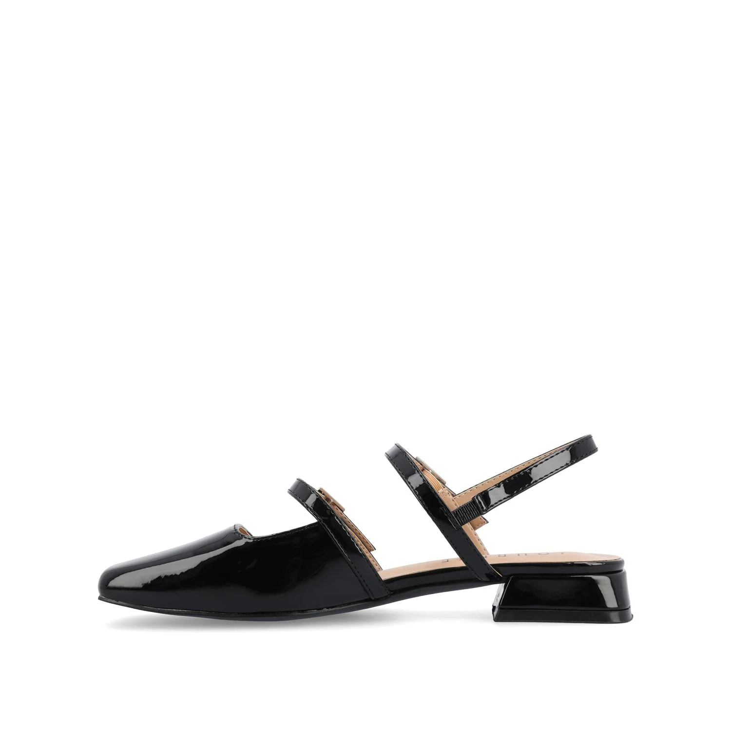 GRETCHENN HEELED FLATS IN PATENT IN WIDE - Black - Image 3
