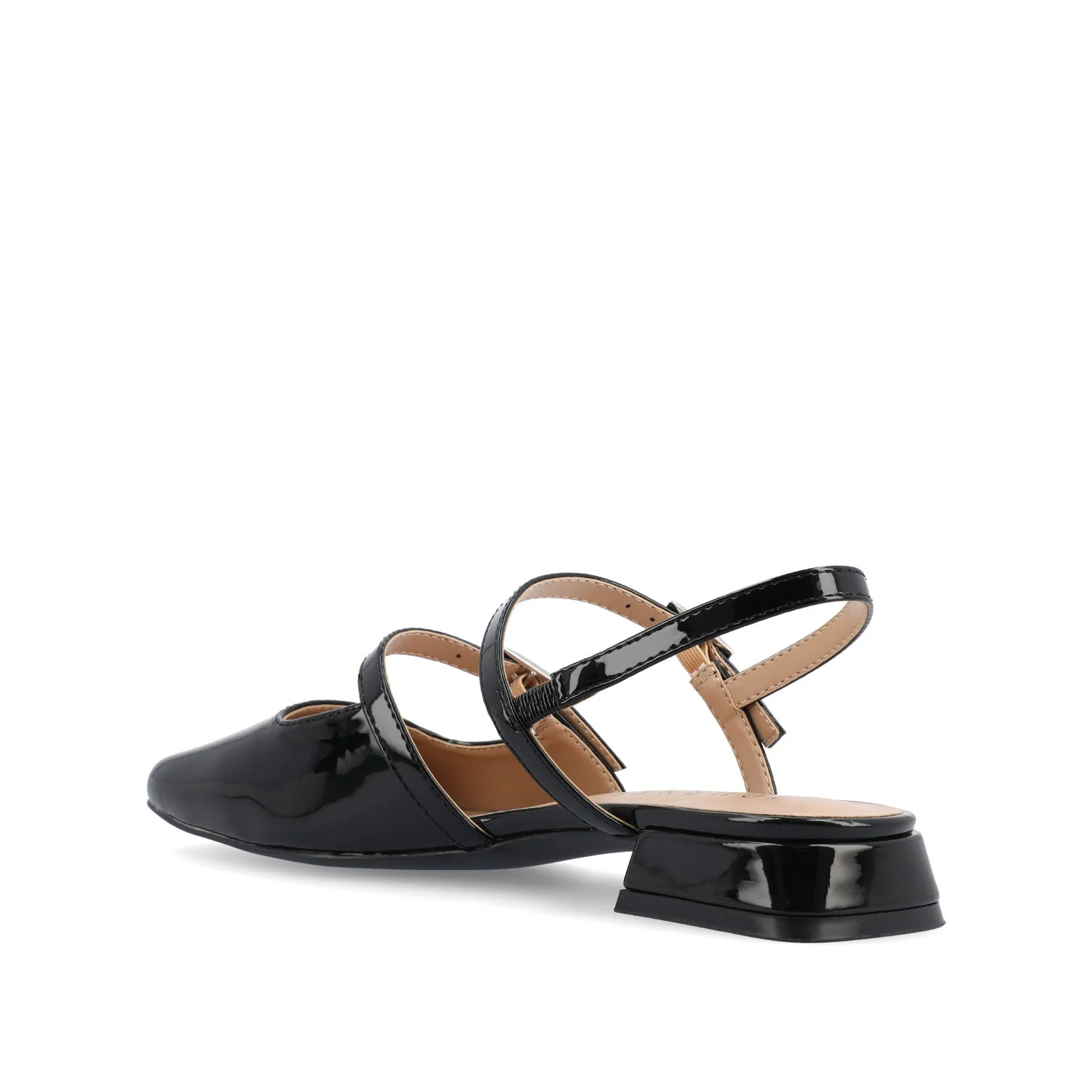 GRETCHENN HEELED FLATS IN PATENT IN WIDE - Black - Image 4