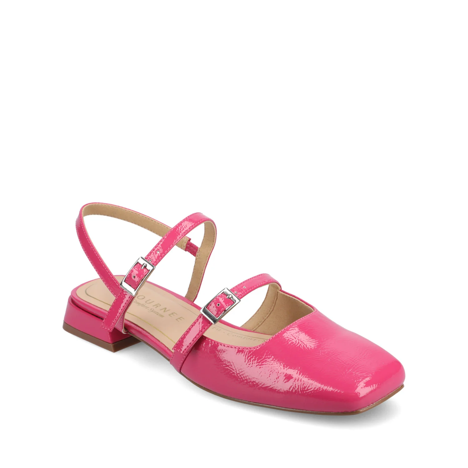 GRETCHENN HEELED FLATS IN PATENT IN WIDE - Hot Pink/Patent - Image 2