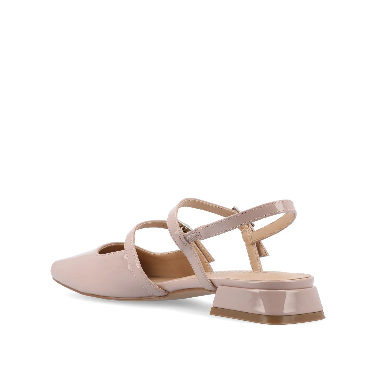 GRETCHENN HEELED FLATS IN PATENT IN WIDE - Blush - Image 4