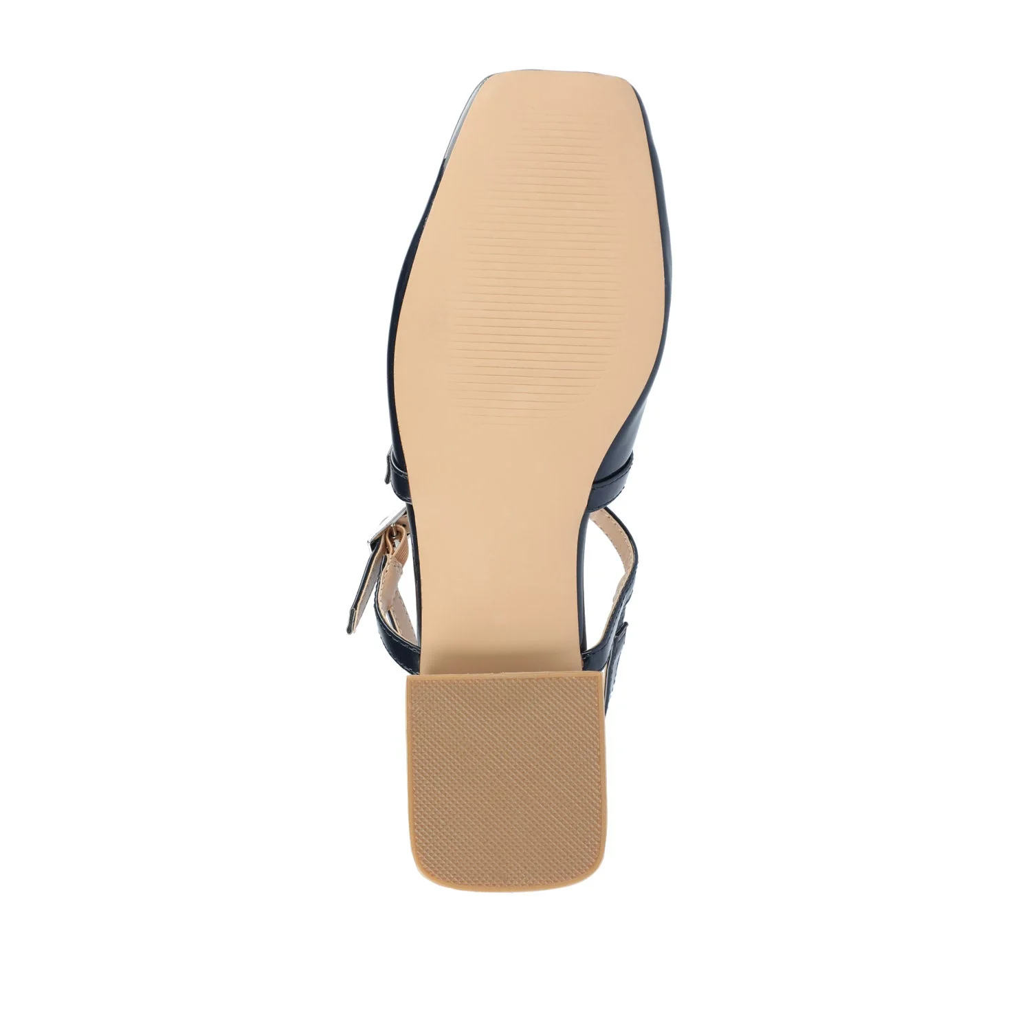 GRETCHENN HEELED FLATS IN PATENT IN WIDE - Navy Nubuck - Image 8