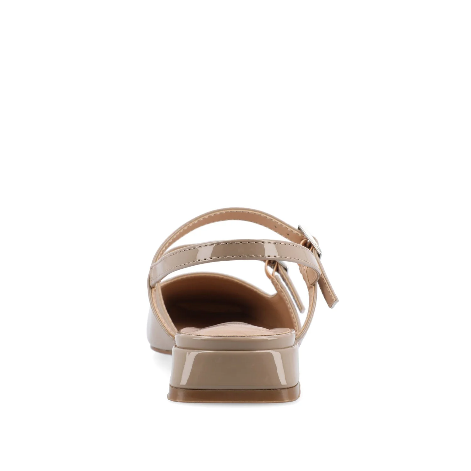 GRETCHENN HEELED FLATS IN PATENT IN WIDE - Taupe - Image 7