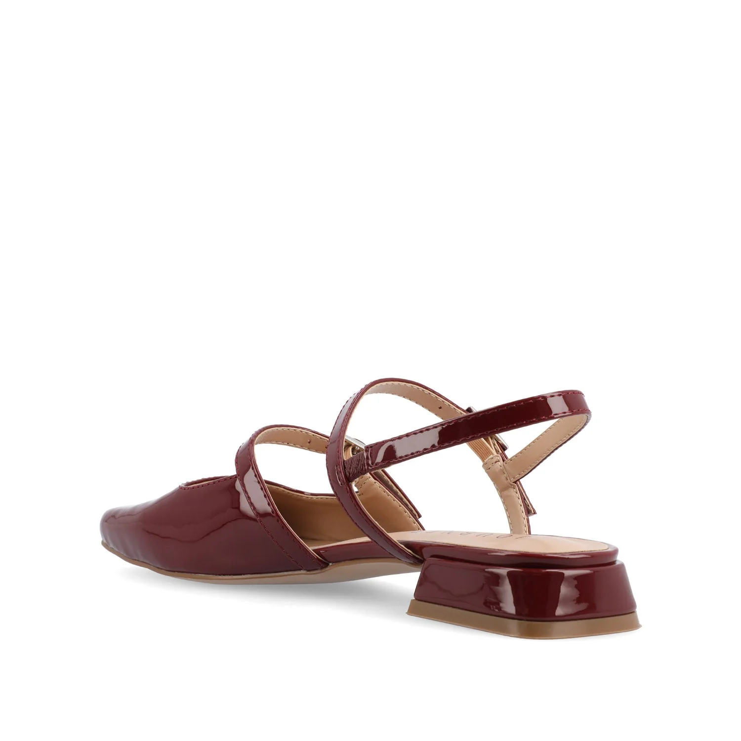 GRETCHENN HEELED FLATS IN PATENT IN WIDE - Wine - Image 5