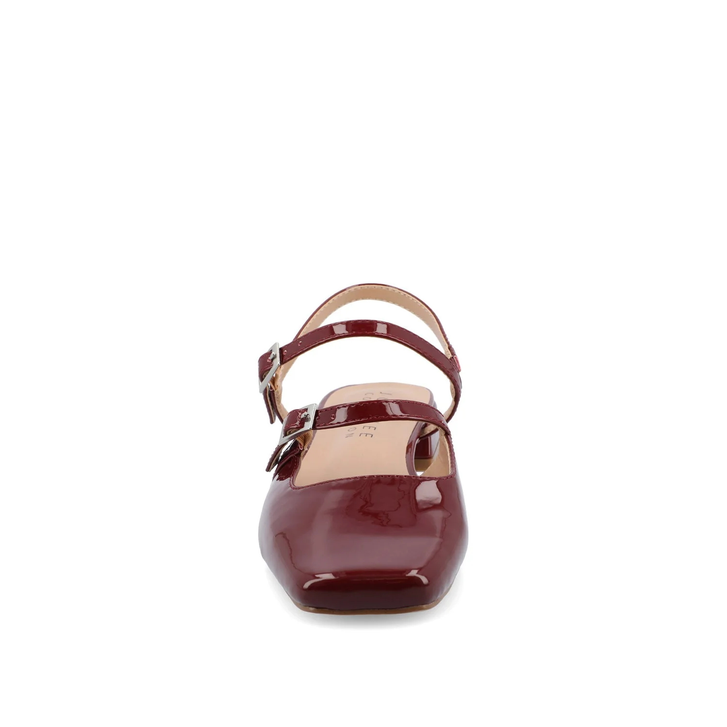 GRETCHENN HEELED FLATS IN PATENT IN WIDE - Wine - Image 6