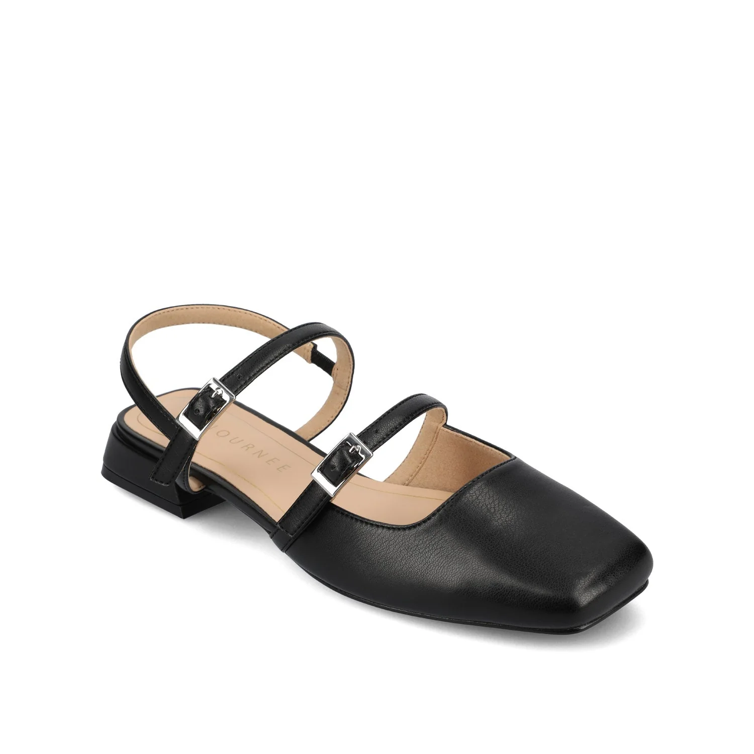 GRETCHENN HEELED FLATS IN VEGAN LEATHER - Black PU - Image 2
