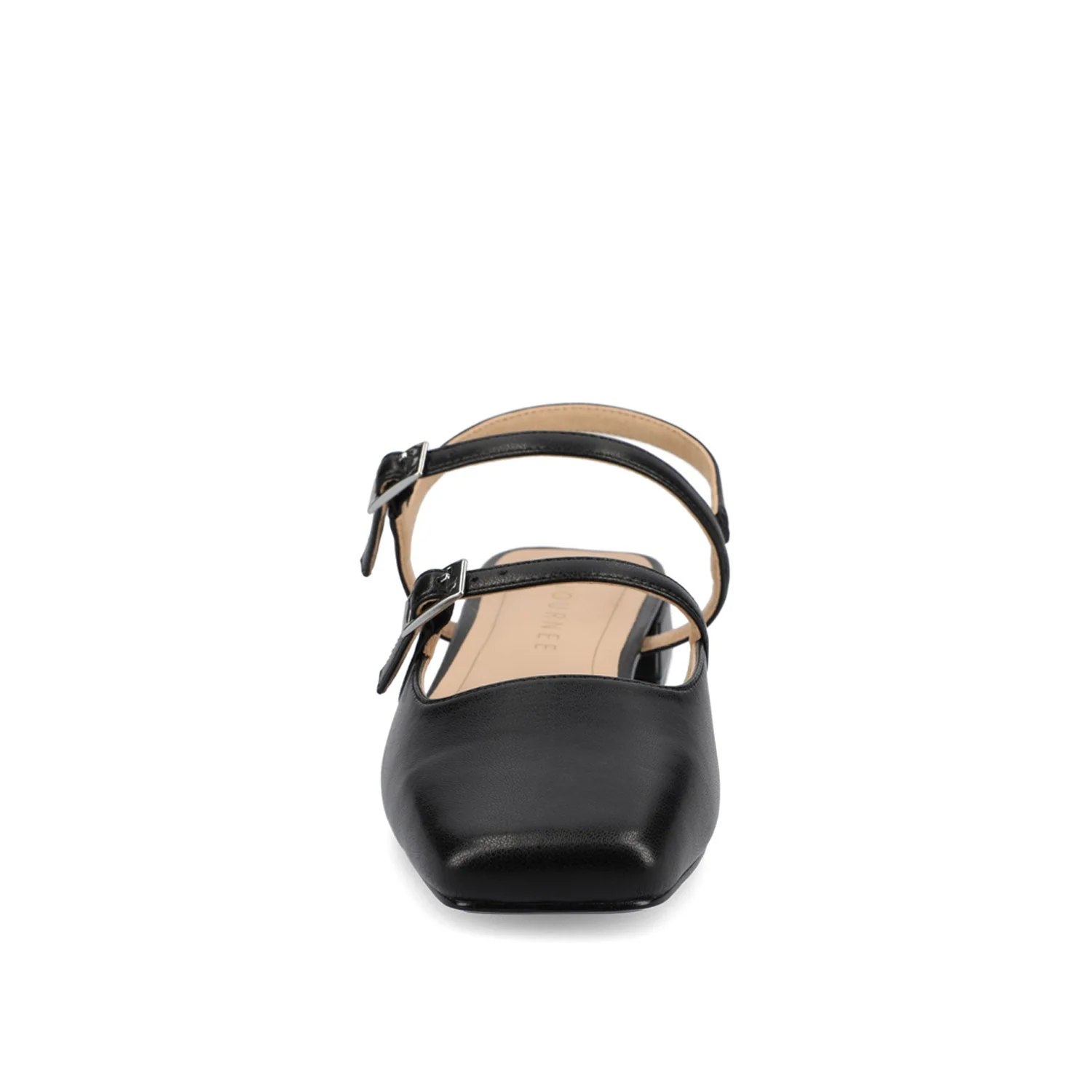 GRETCHENN HEELED FLATS IN VEGAN LEATHER IN WIDE - Black PU - Image 5