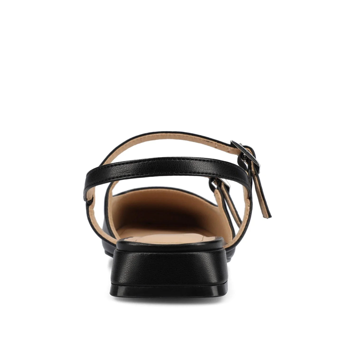 GRETCHENN HEELED FLATS IN VEGAN LEATHER IN WIDE - Black PU - Image 7