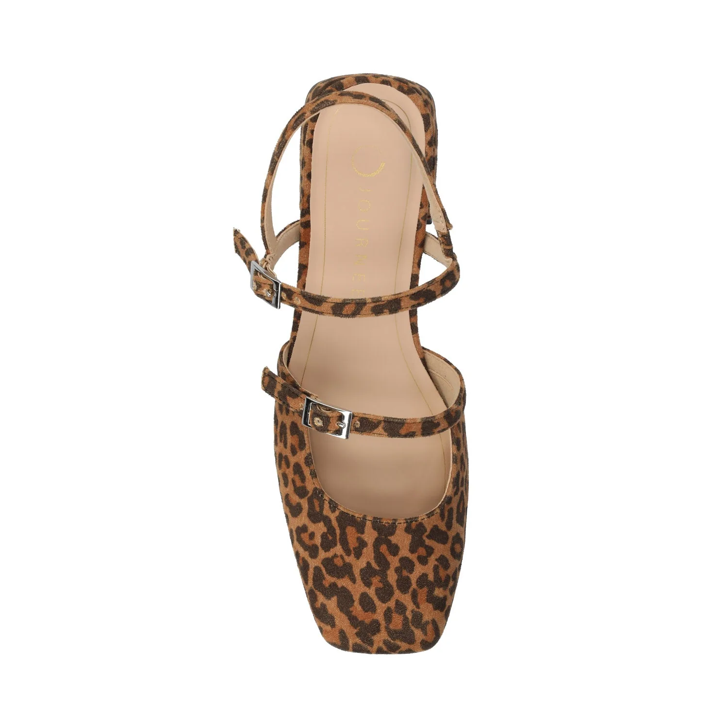 GRETCHENN HEELED FLATS IN VEGAN LEATHER IN WIDE - Leopard/Camel - Image 4