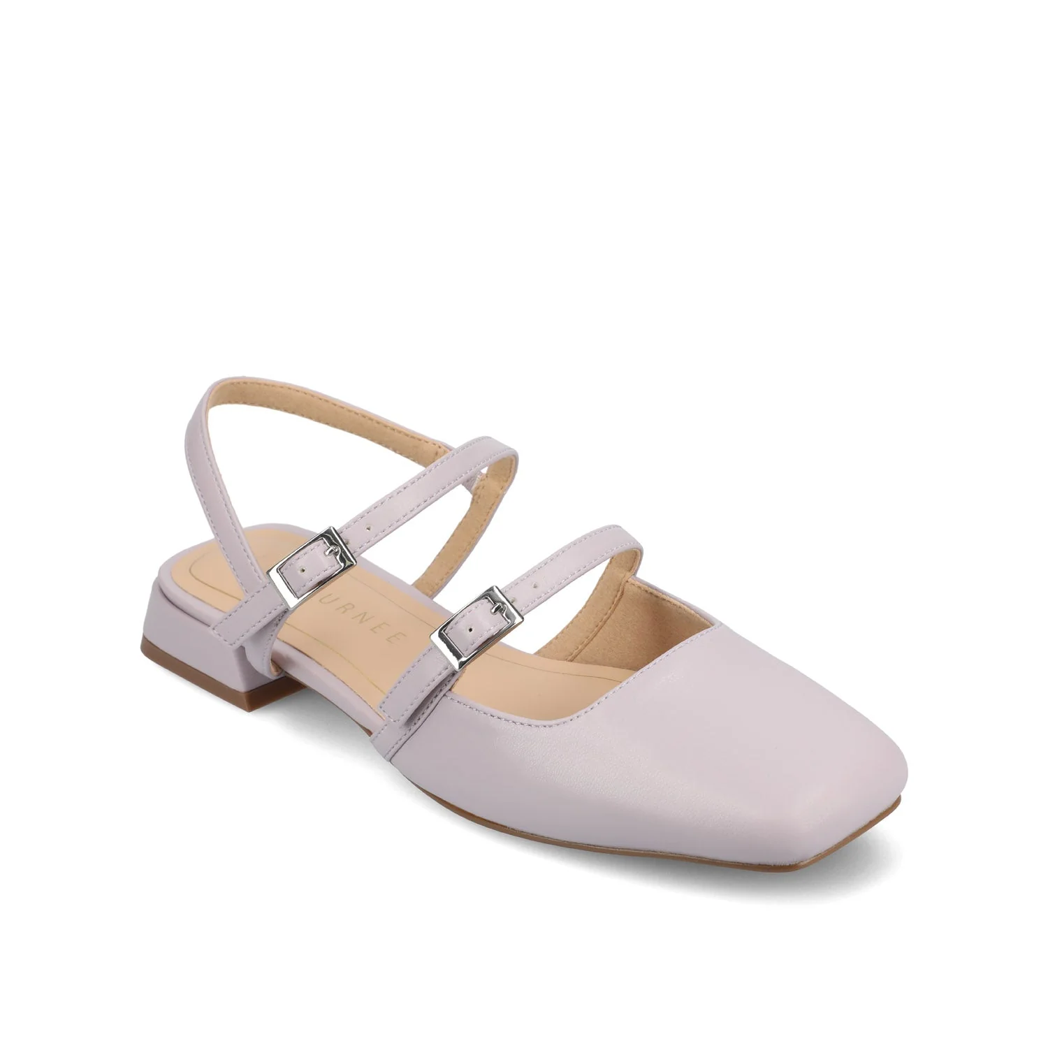 GRETCHENN HEELED FLATS IN VEGAN LEATHER IN WIDE - Lilac PU - Image 2